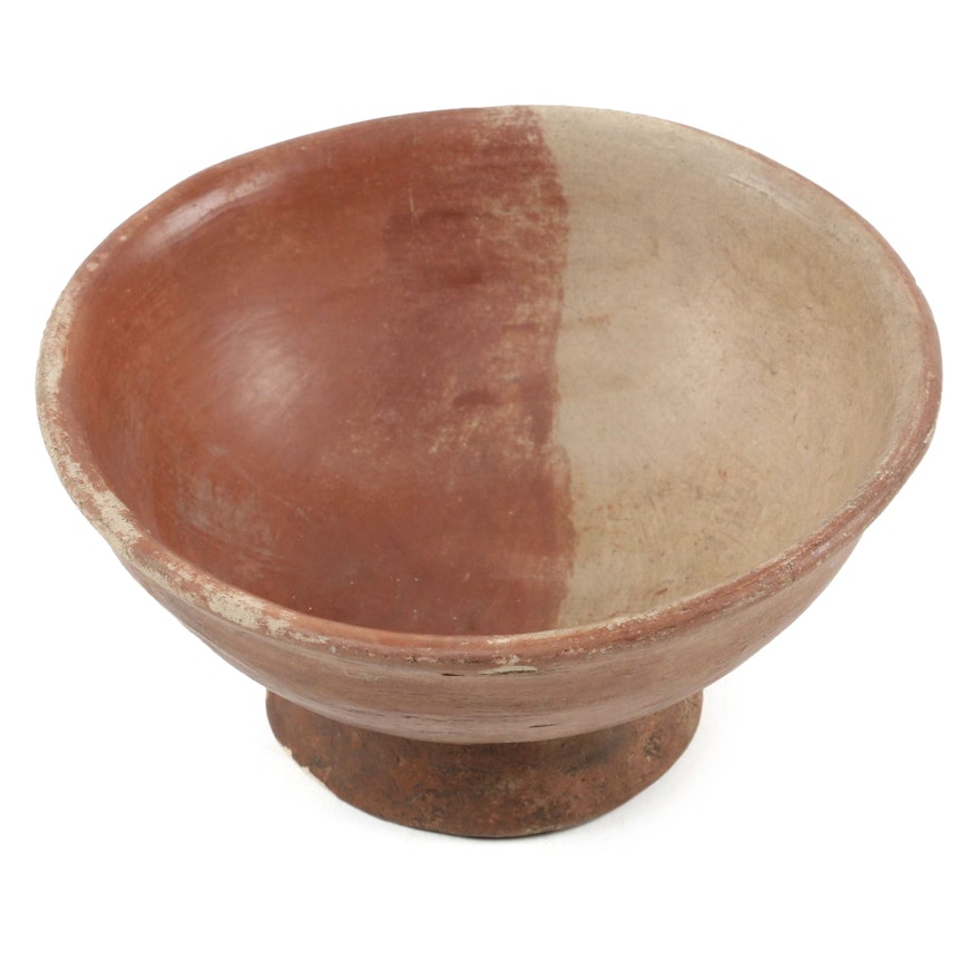 Carchi Slip-Glazed Ceramic Pedestal Bowl, Pre-Columbian Ecuador