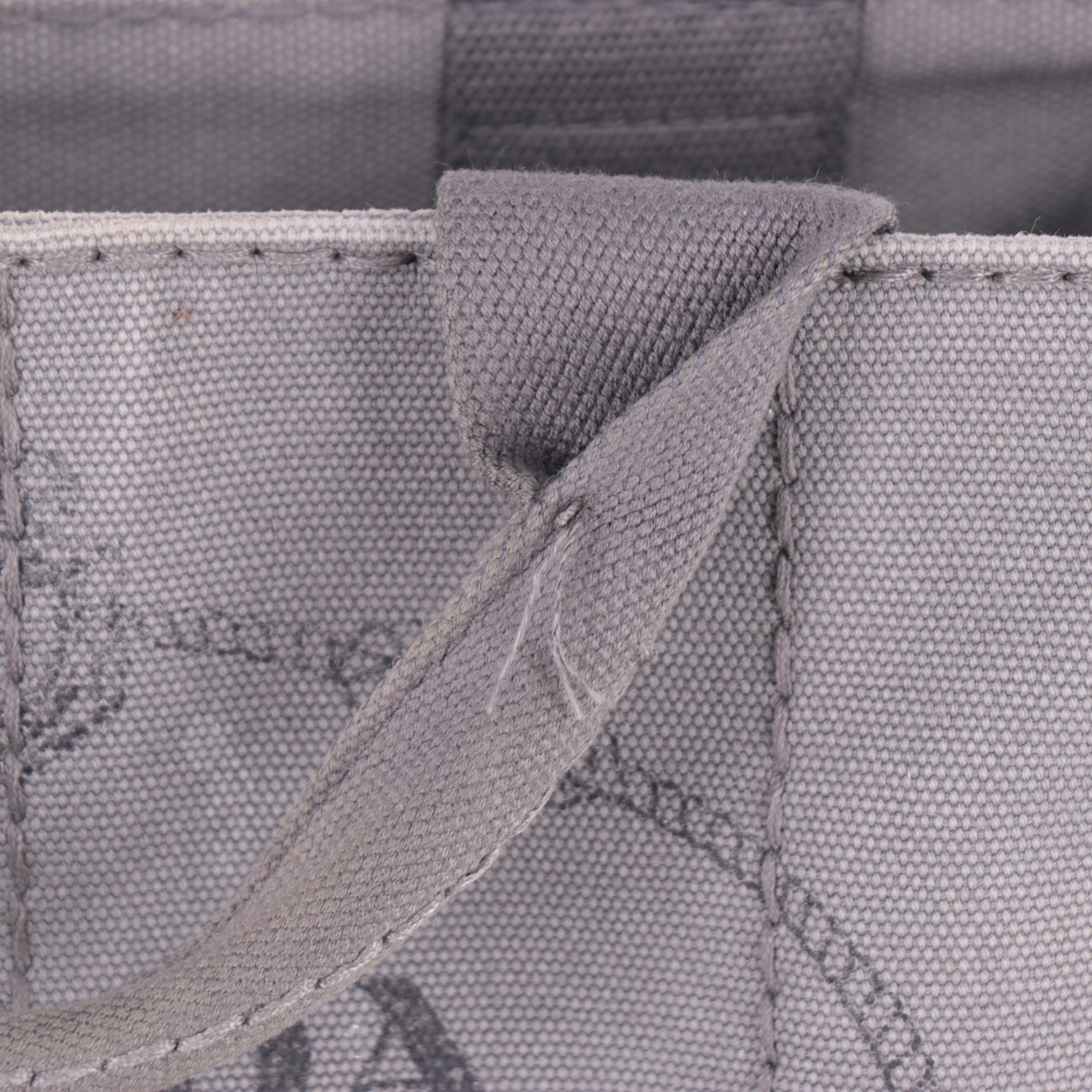 Prada Canapa Small Tote Bag in Grey Canvas