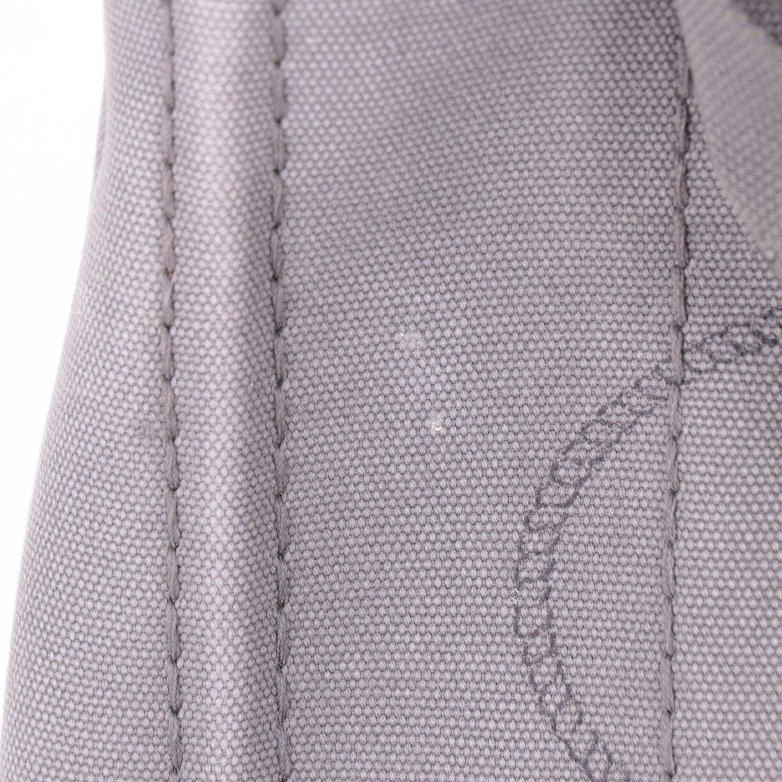 Prada Canapa Small Tote Bag in Grey Canvas