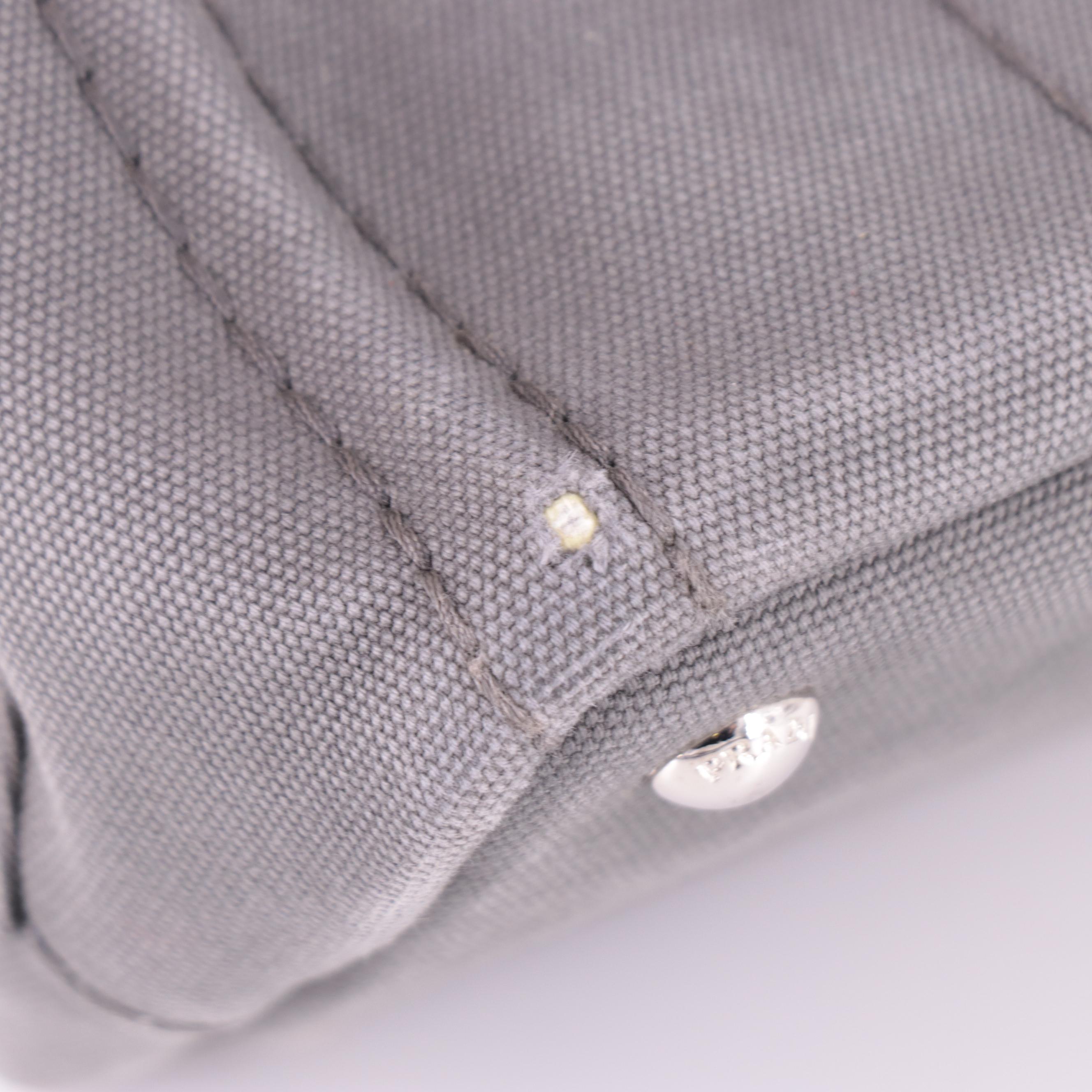 Prada Canapa Small Tote Bag in Grey Canvas
