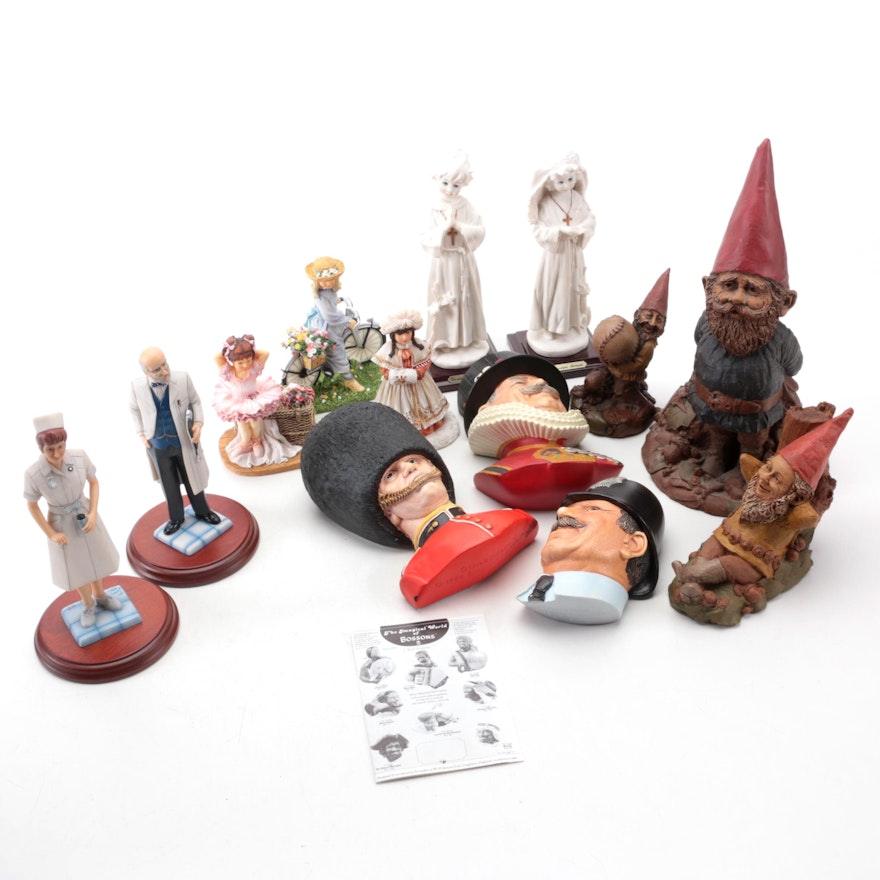 English Bossons Figural Chalkware Wall Hangings and Other Figurines