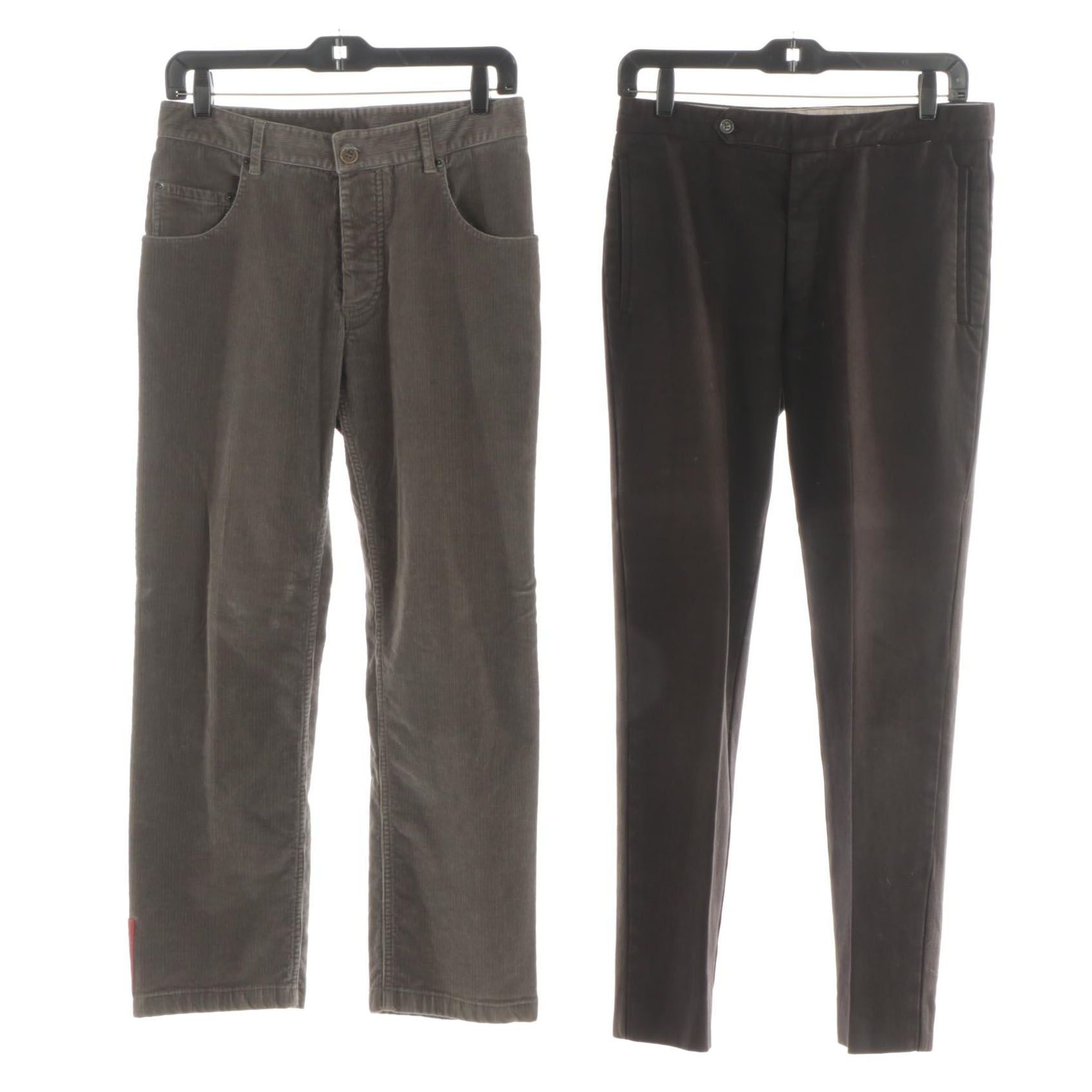 Men's Prada Cotton Twill Trousers and Prada Sport Cotton Corduroy Pants