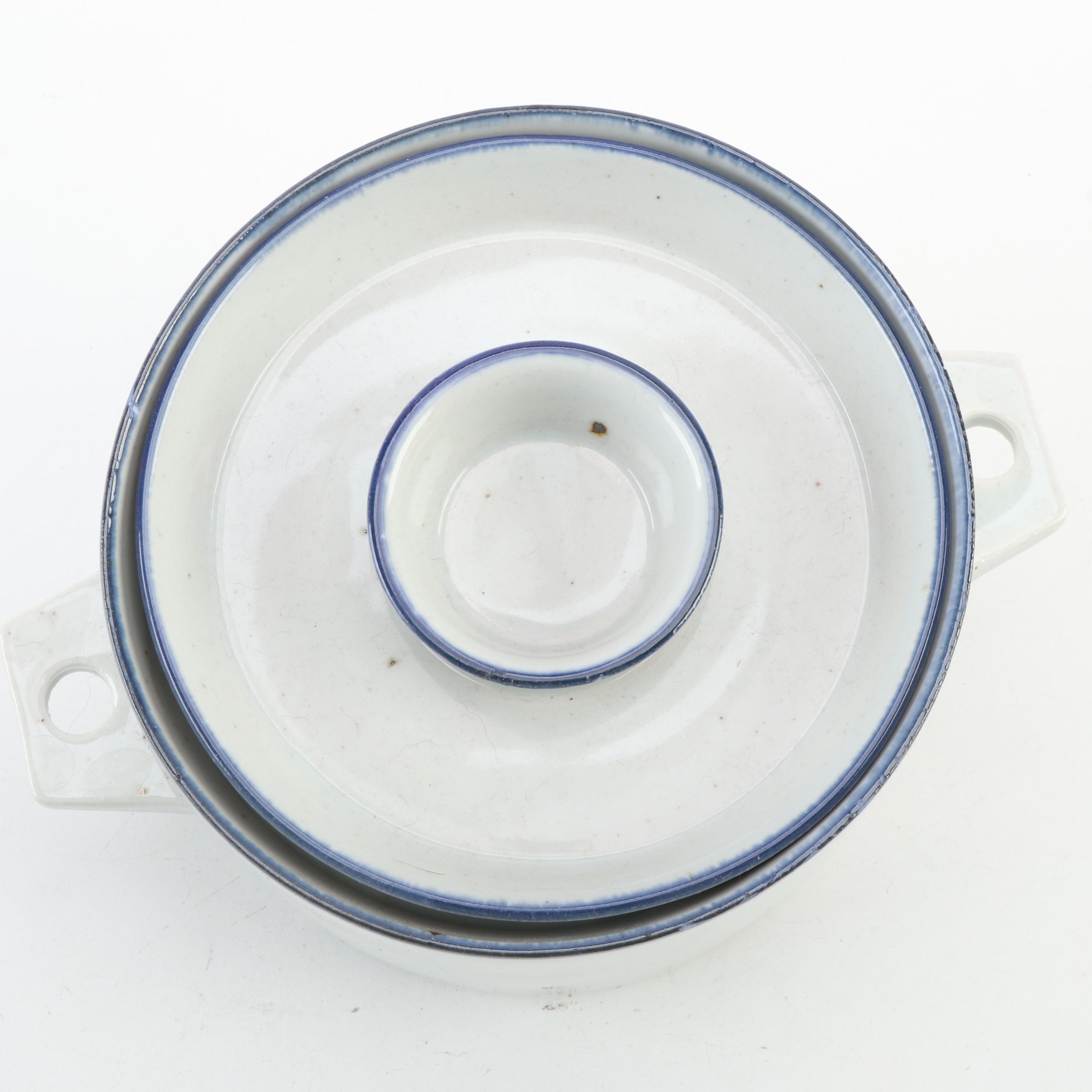 Dansk "Blue Mist" Ceramic Serveware, Late 20th Century