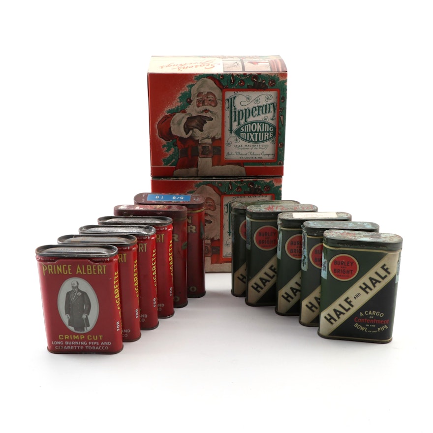 Half and Half, Prince Albert, Union Leader Tobacco Tins with John Weisert Boxes