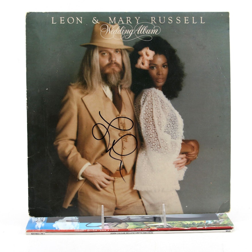 CSN&Y, John Mellencamp, Leon Russell Autographed Vinyl LP Records with COAs