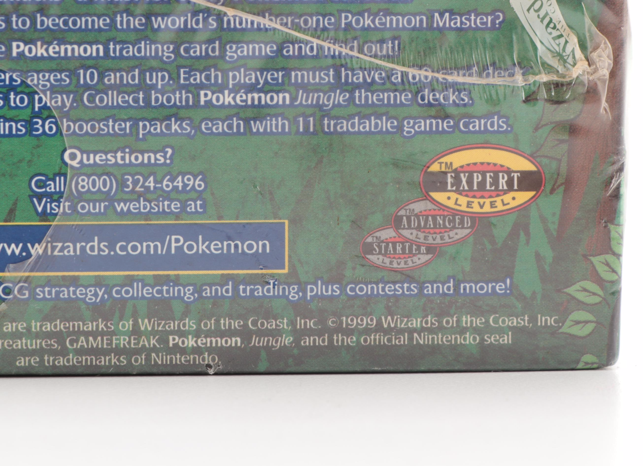 1999 Wizards of the Coast Pokémon 1st Edition Jungle Sealed Booster Box