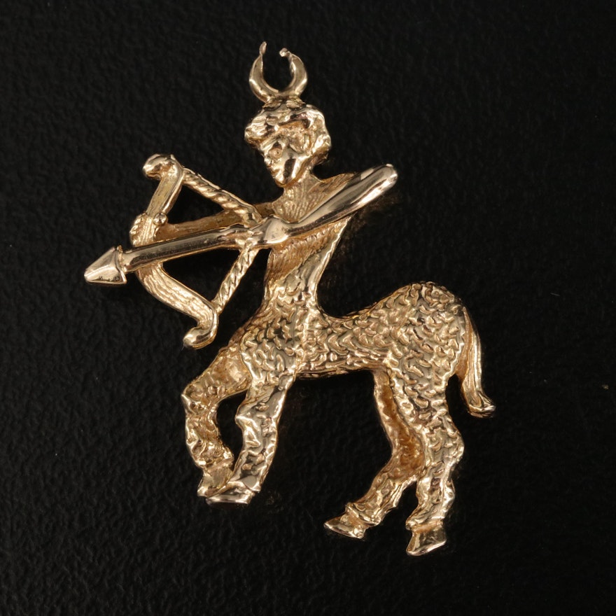 14K Sagittarius Pendant