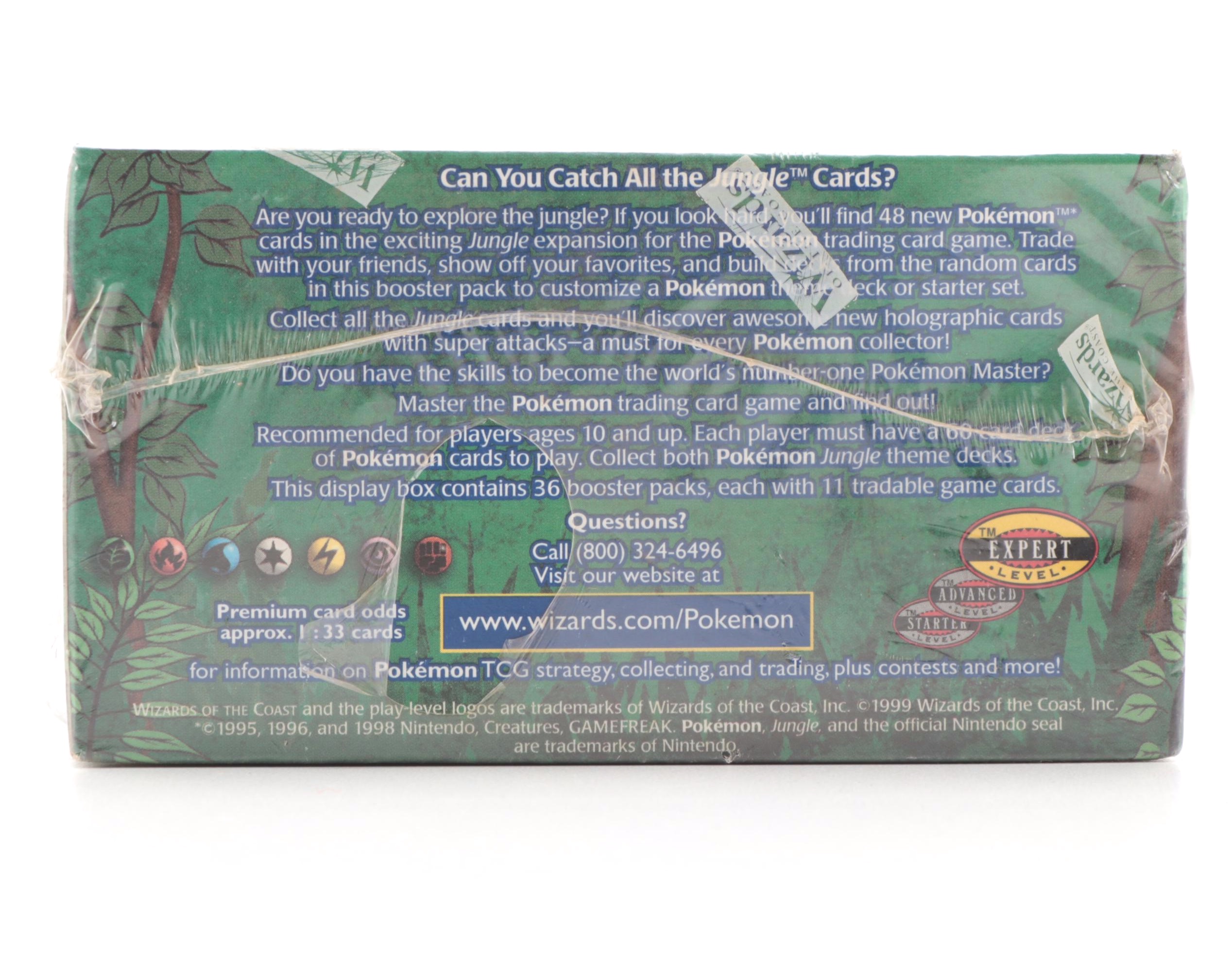 1999 Wizards of the Coast Pokémon 1st Edition Jungle Sealed Booster Box