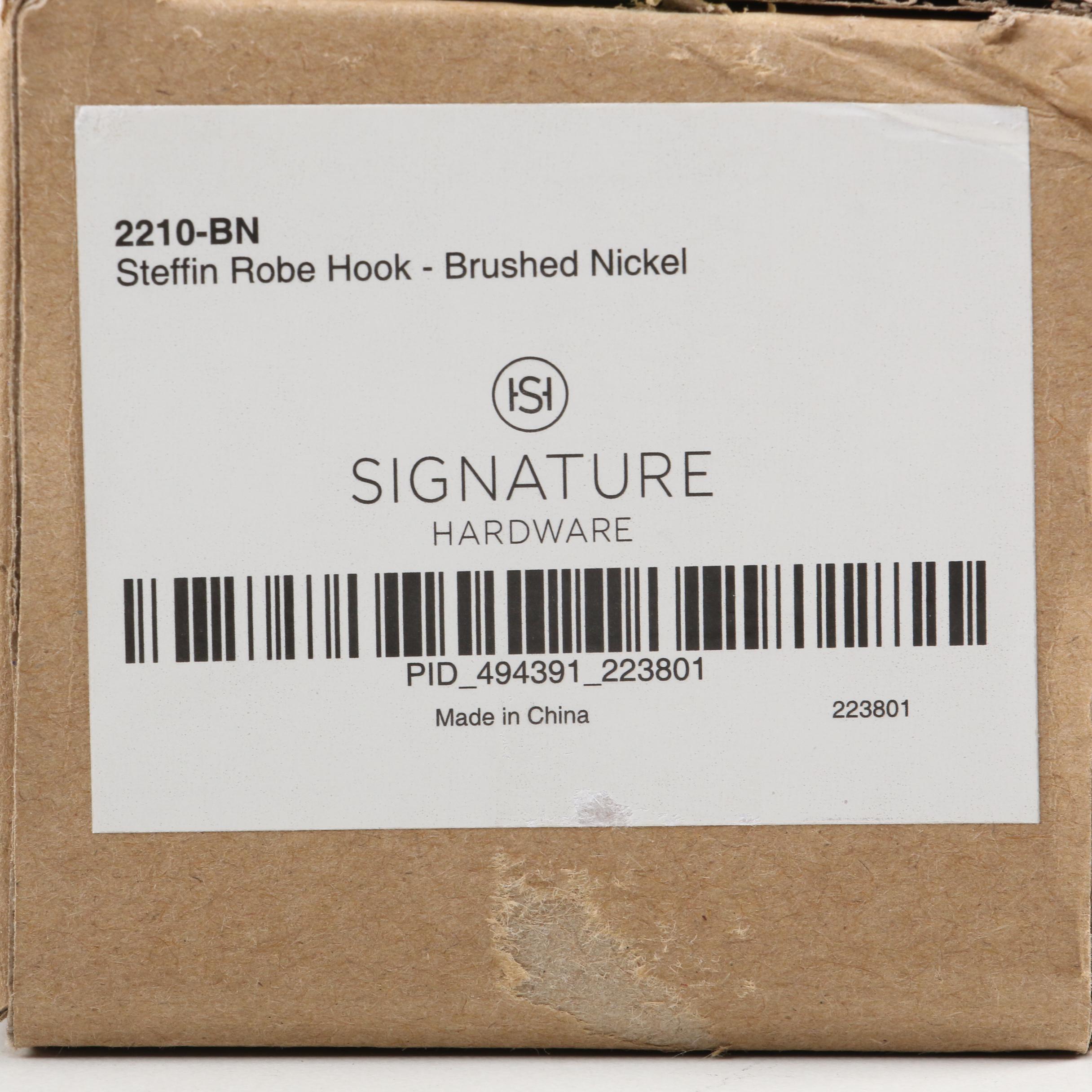 Brushed Nickel Finished Brass Robe Hooks