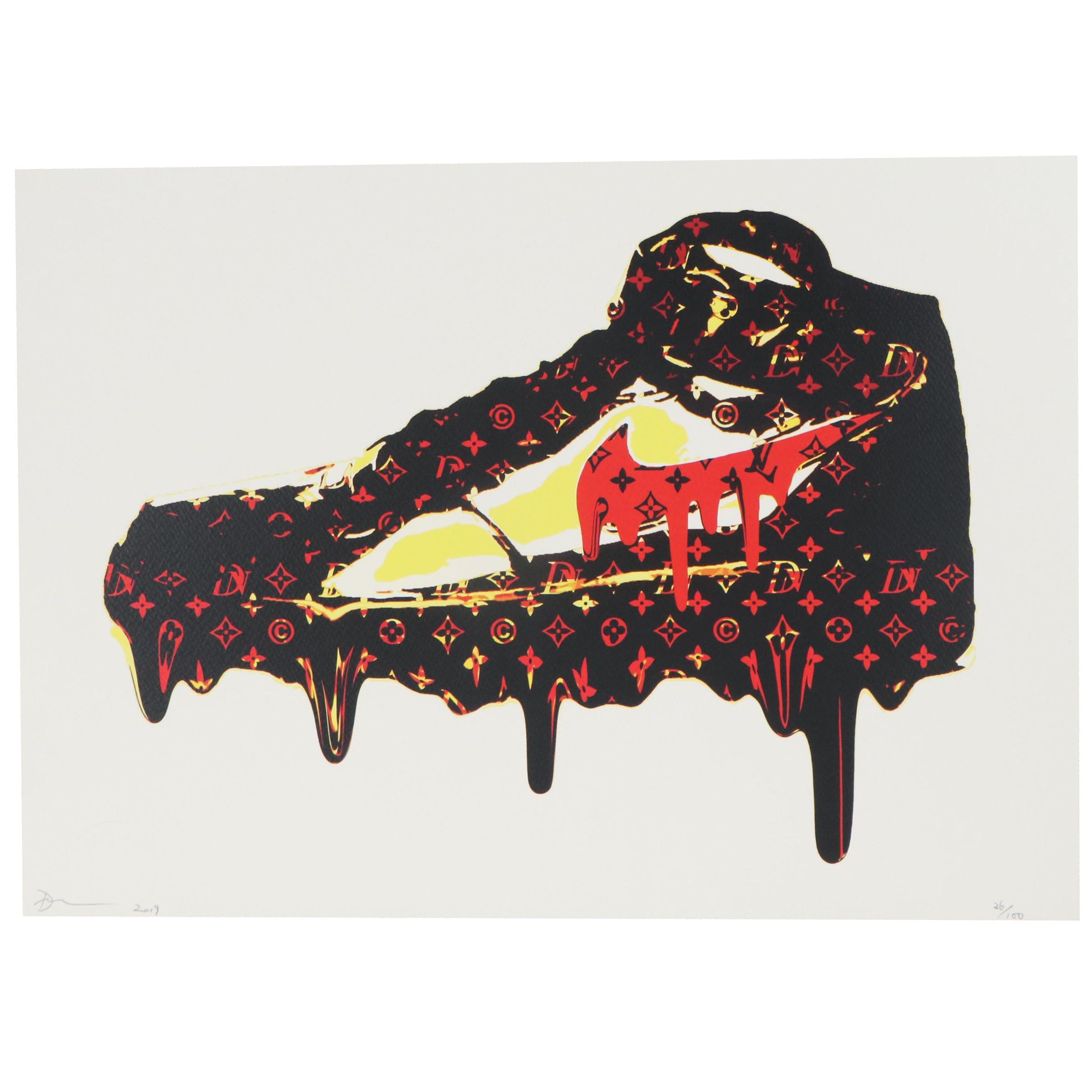 Death NYC Pop Art Giclée of Nike Shoe with Louis Vuitton Logo