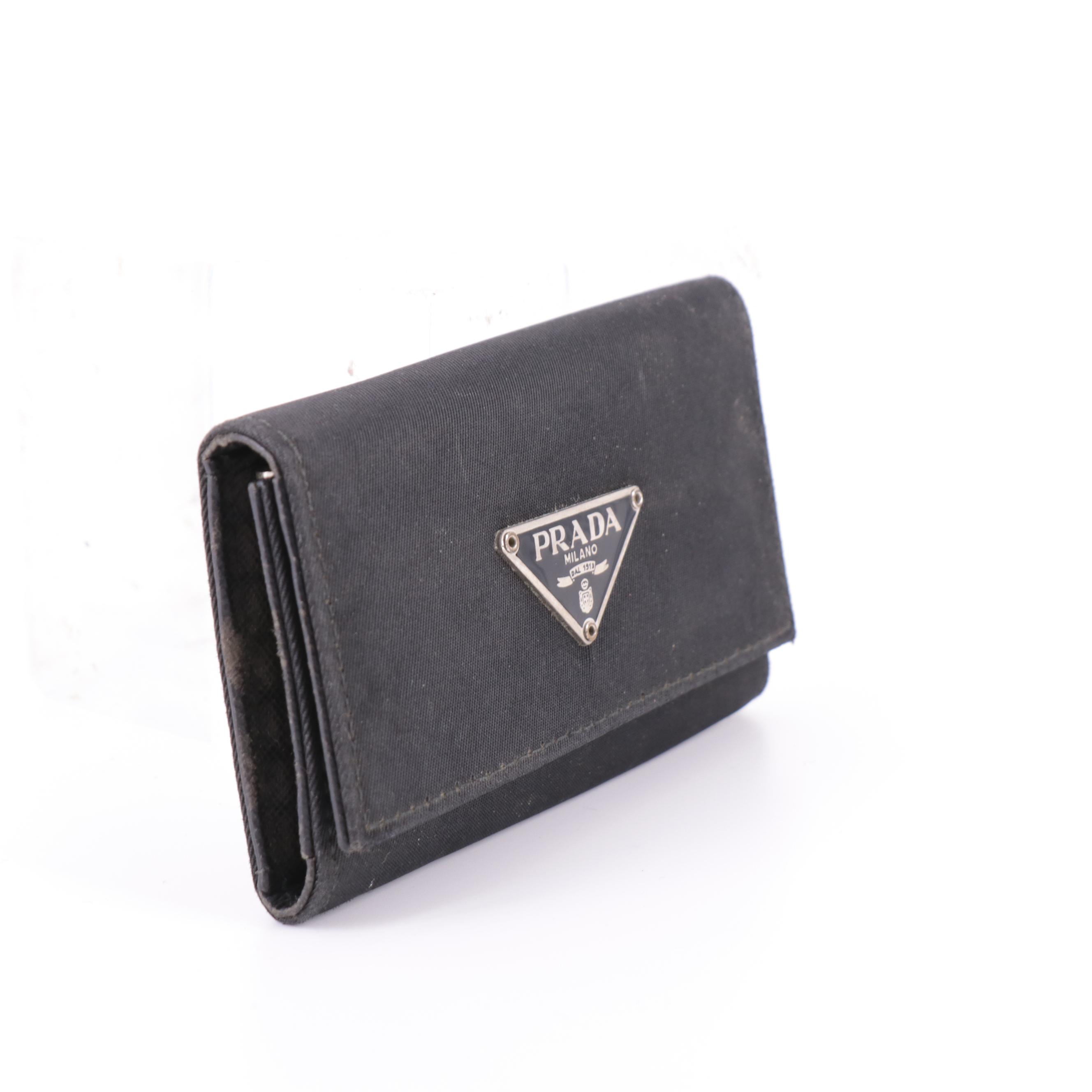 Prada Black Tessuto Nylon Six-Key Holder