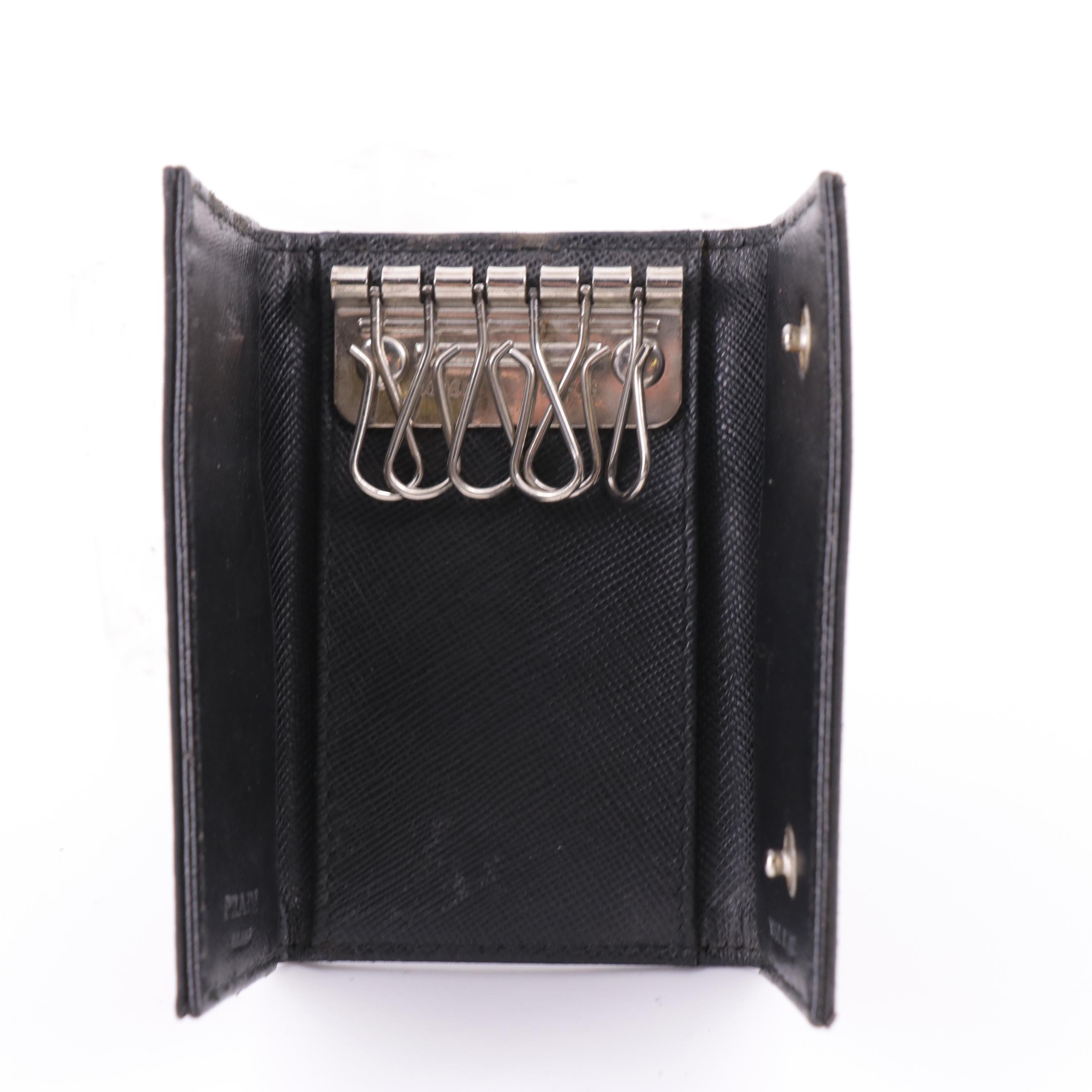 Prada Black Tessuto Nylon Six-Key Holder