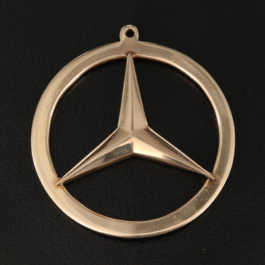 14K Mercedes Logo Pendant