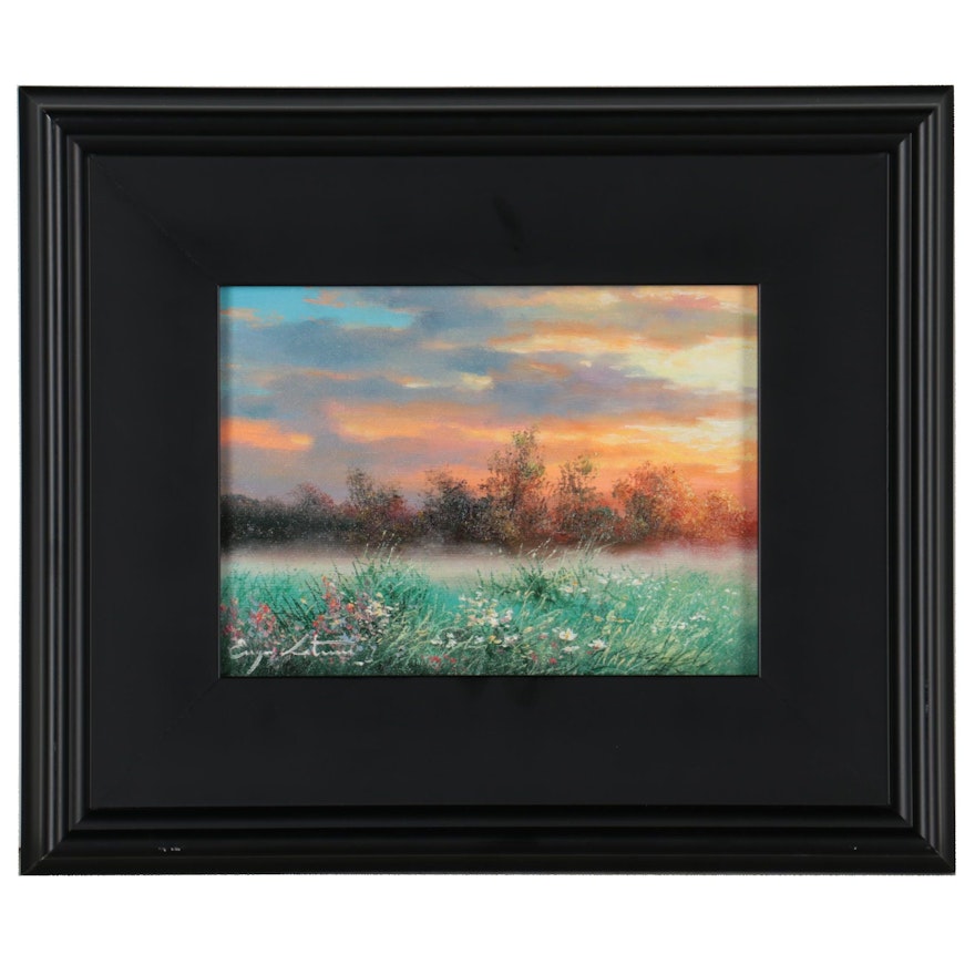 Jevgenijus Litvinas Oil Painting "Evening Sky," 2021