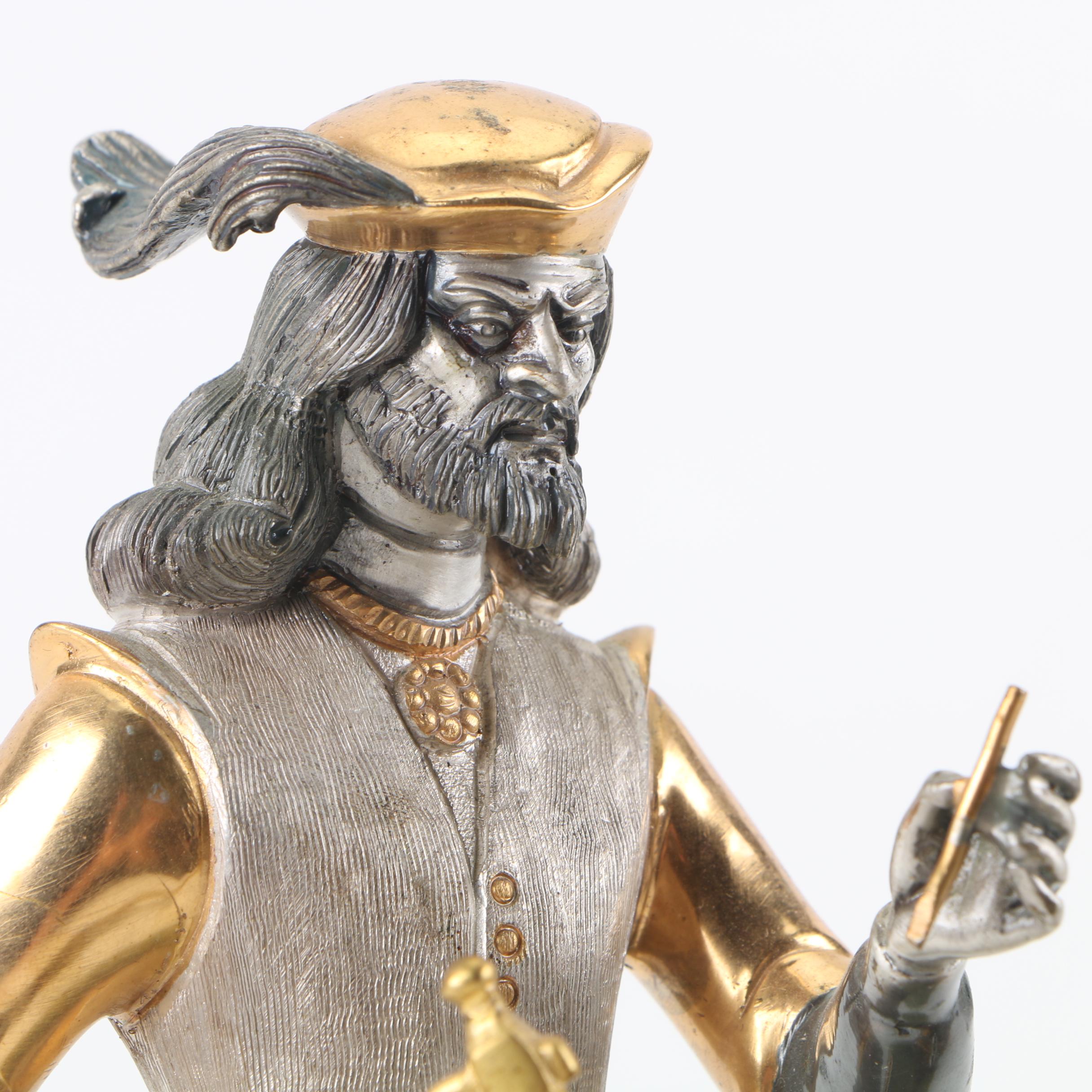 Anna Danesin Bronze Figurine of Cellini Creating the Salt Cellar of Francis I