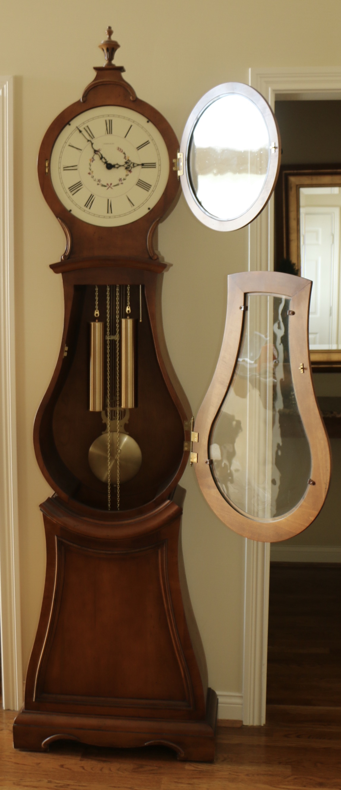 Ethan Allen Bombe Grandfather Clock