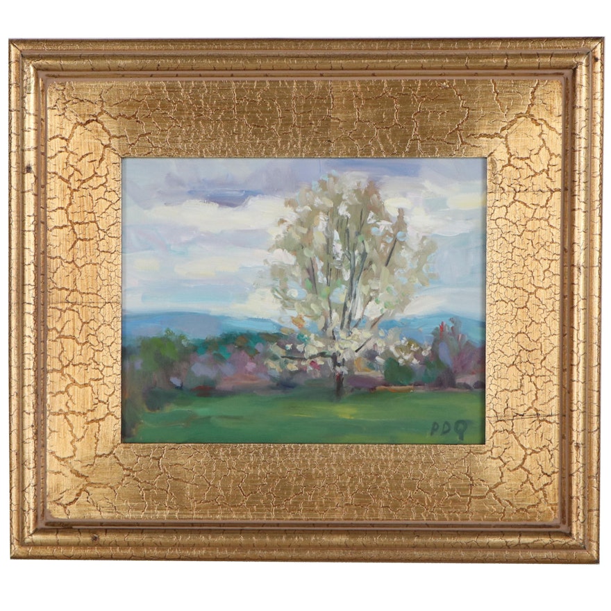 Peter Chorao Oil Painting "Spring Landscape," 2021