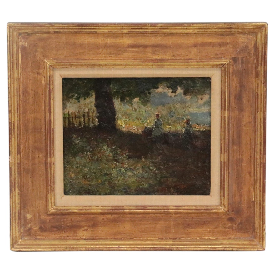 Edward Henry Potthast Impressionist Landscape Oil Painting, Late 19th Century