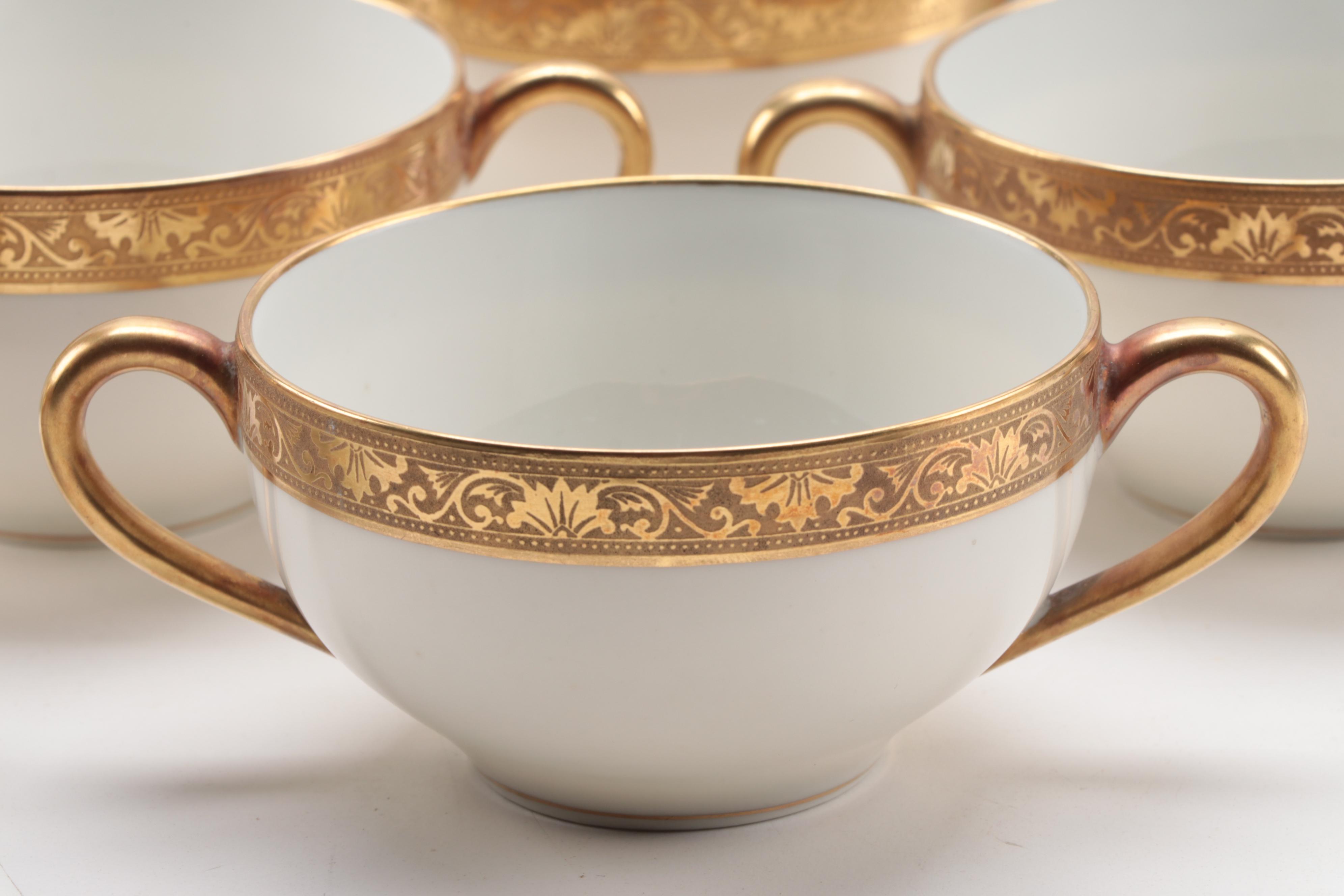 Haviland and Other Gilt Rimmed Porcelain Dinnerware, Early to Mid-20th Century