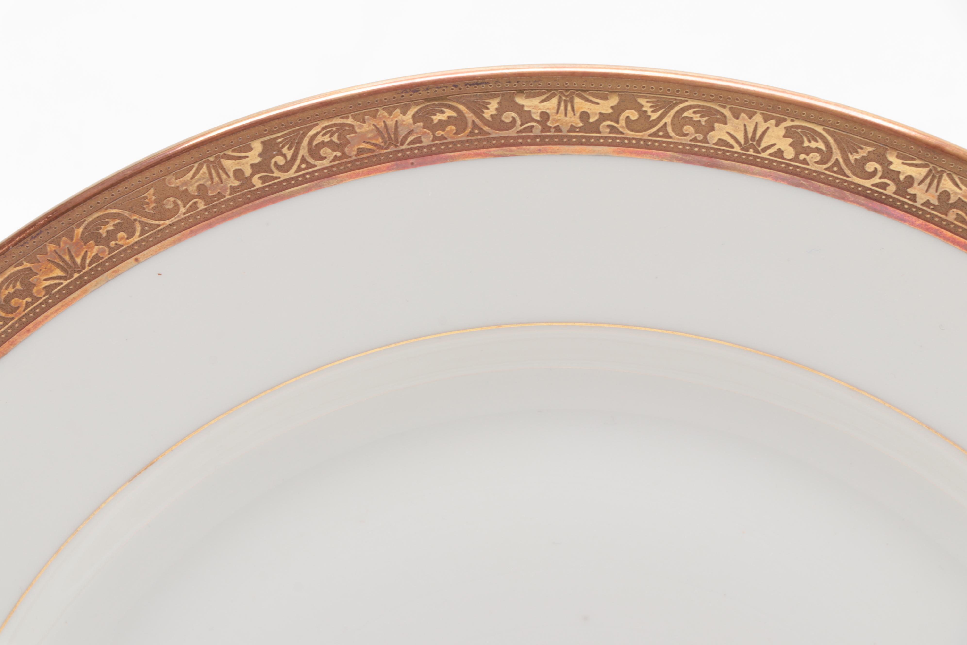 Haviland and Other Gilt Rimmed Porcelain Dinnerware, Early to Mid-20th Century