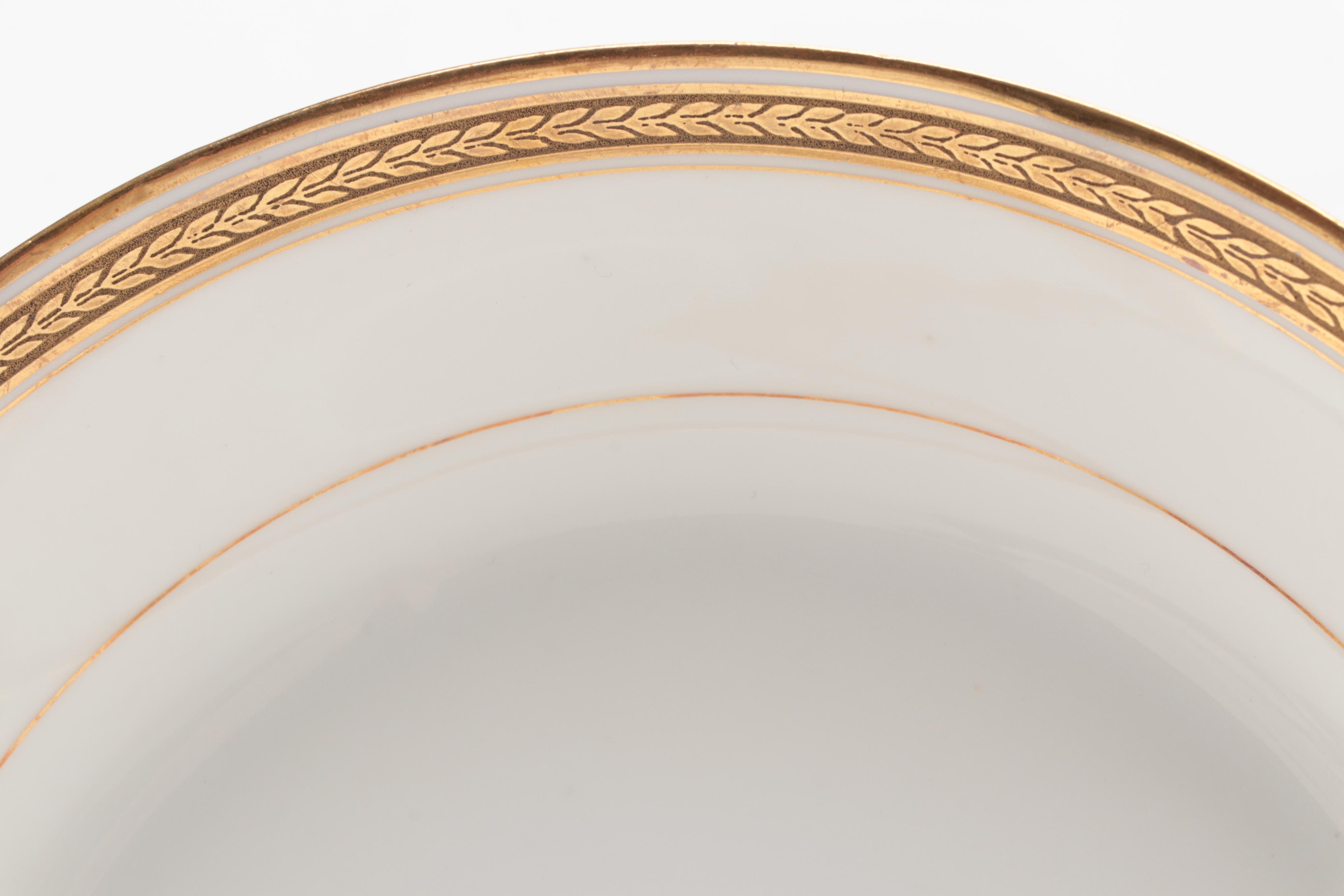 Haviland and Other Gilt Rimmed Porcelain Dinnerware, Early to Mid-20th Century