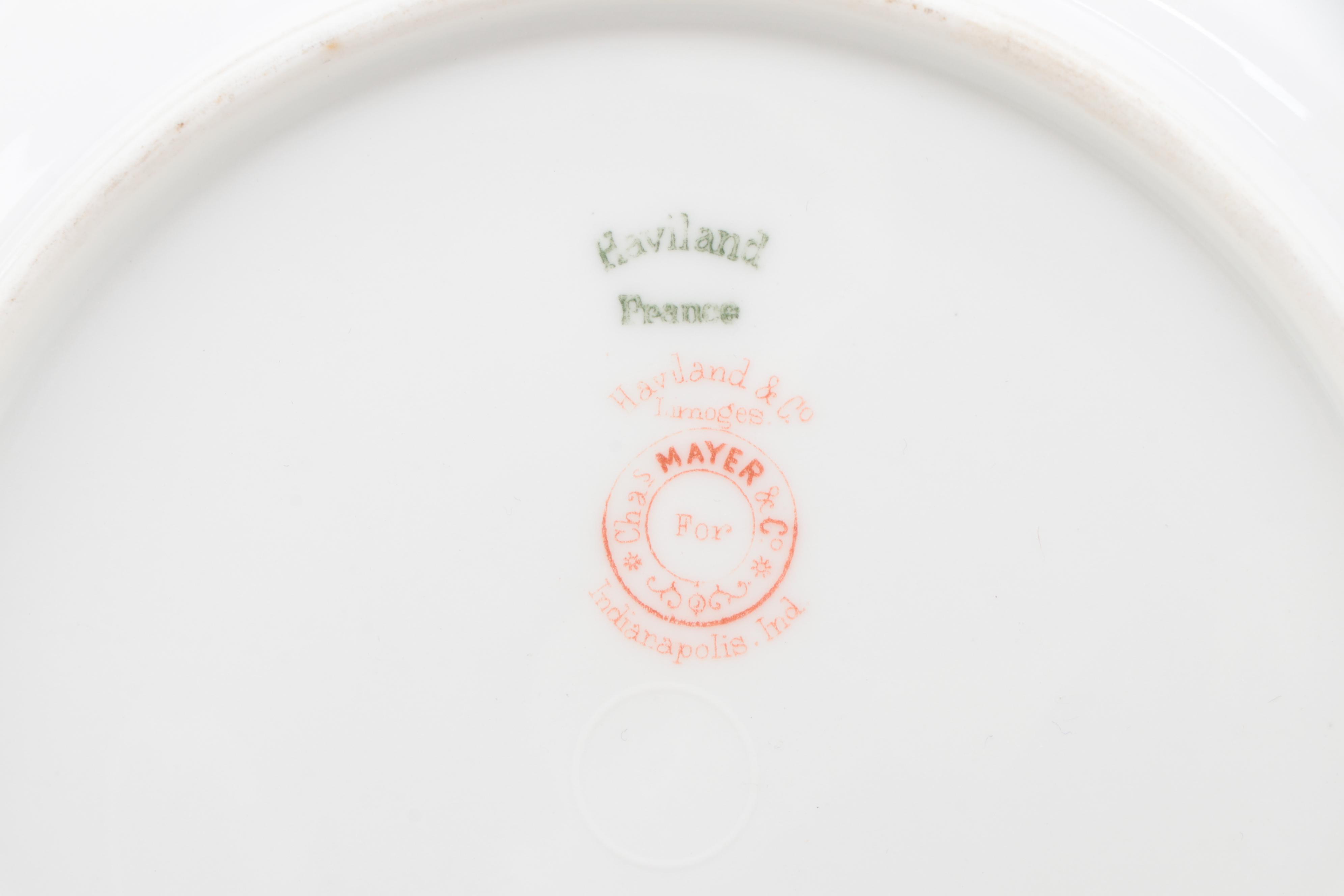 Haviland and Other Gilt Rimmed Porcelain Dinnerware, Early to Mid-20th Century