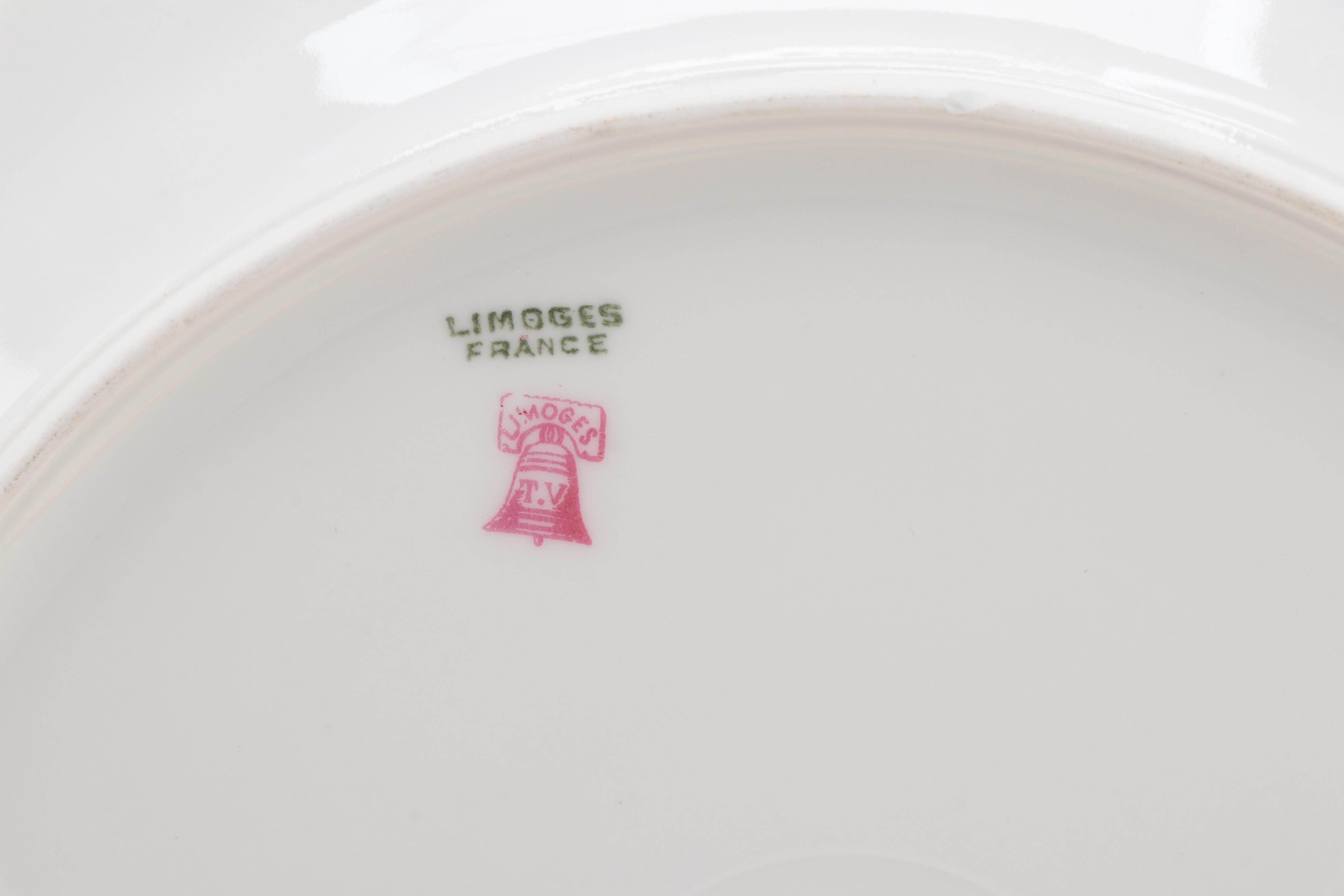 Haviland and Other Gilt Rimmed Porcelain Dinnerware, Early to Mid-20th Century