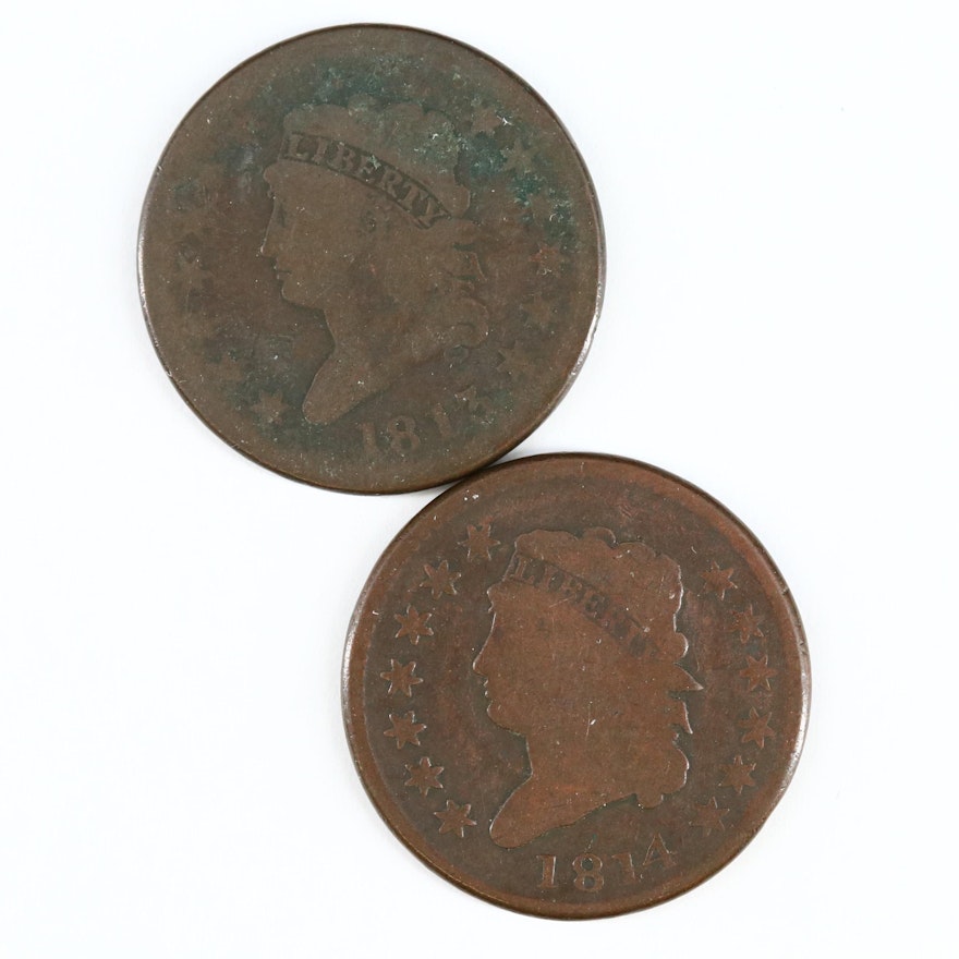 Classic Head Large Cents, 1813 and 1814