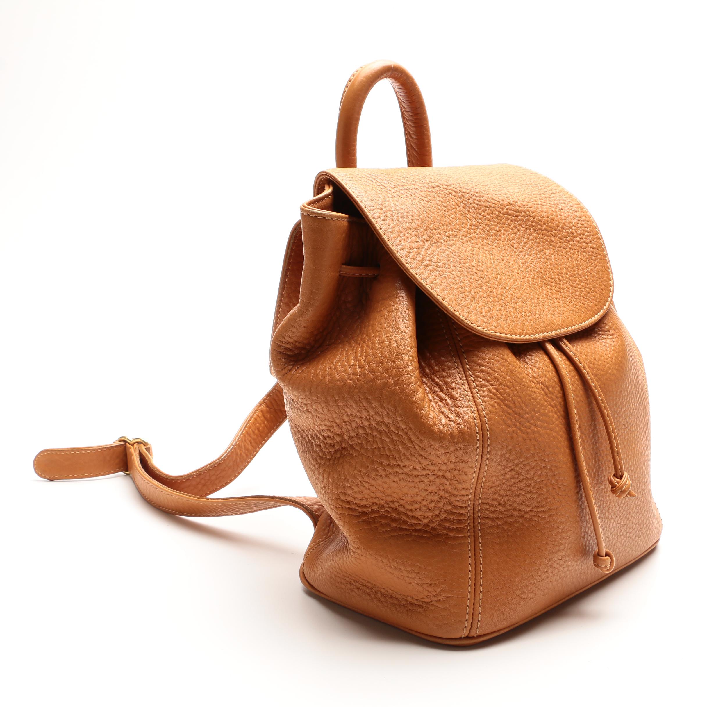Coach Sonoma Drawstring Backpack in Tan Pebble Grain Leather