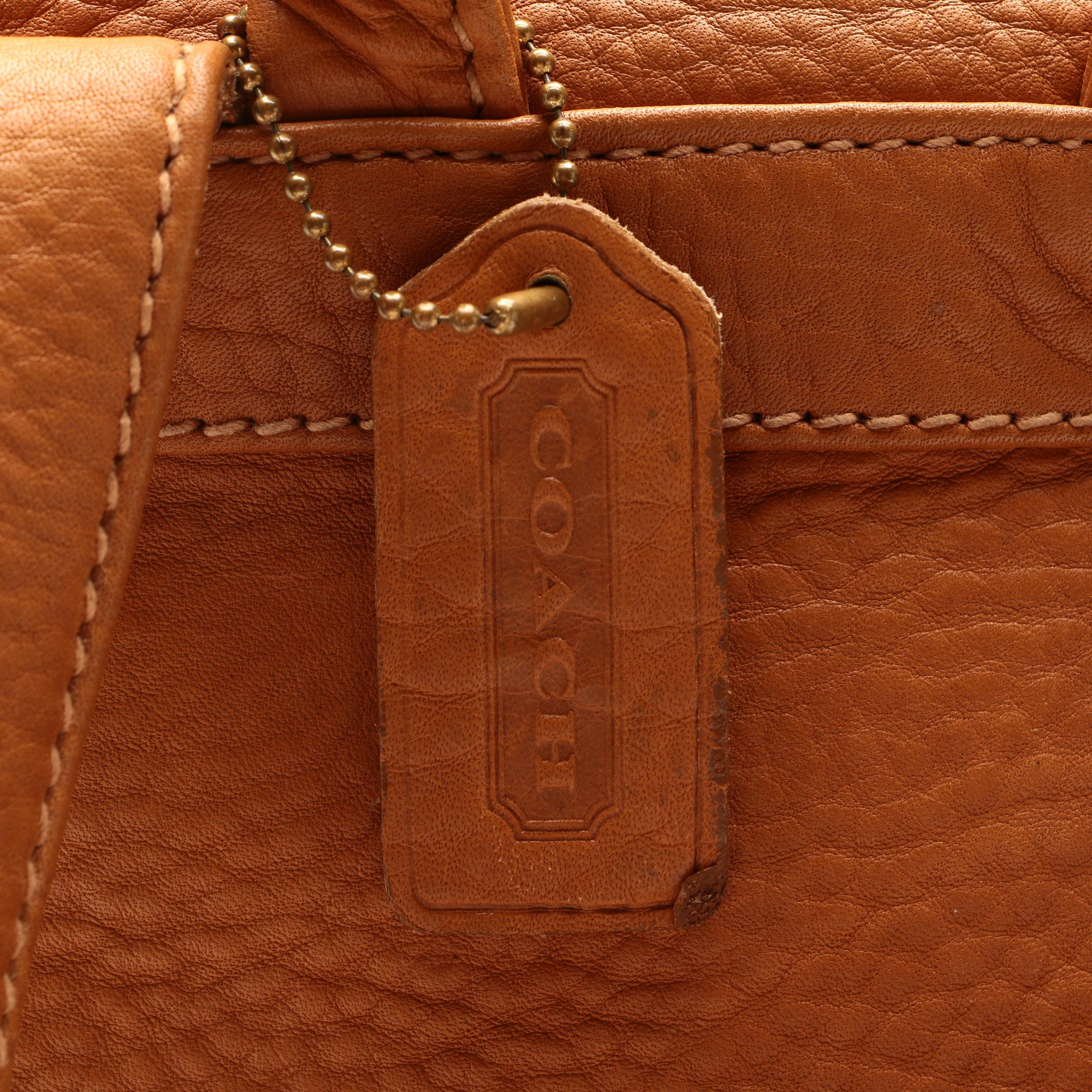 Coach Sonoma Drawstring Backpack in Tan Pebble Grain Leather