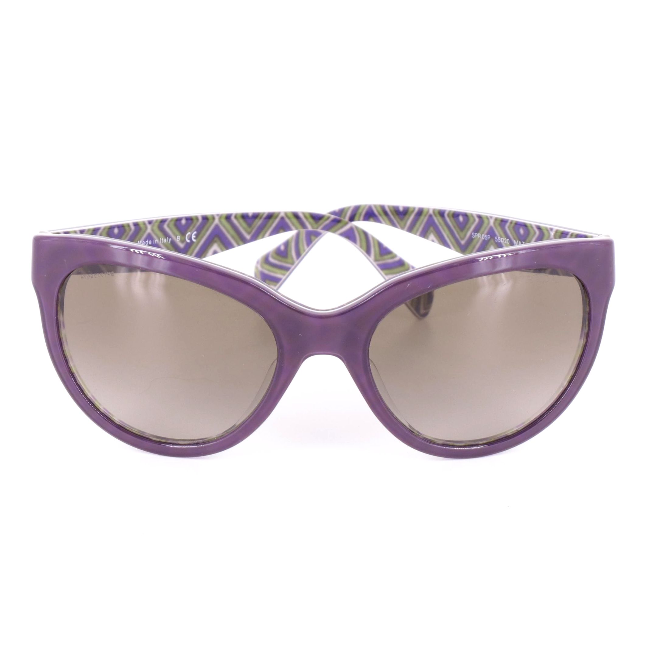 Prada SPR 05P Purple Modified Cat Eye Sunglasses