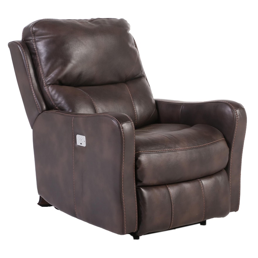 Contemporary Leather Power Recliner