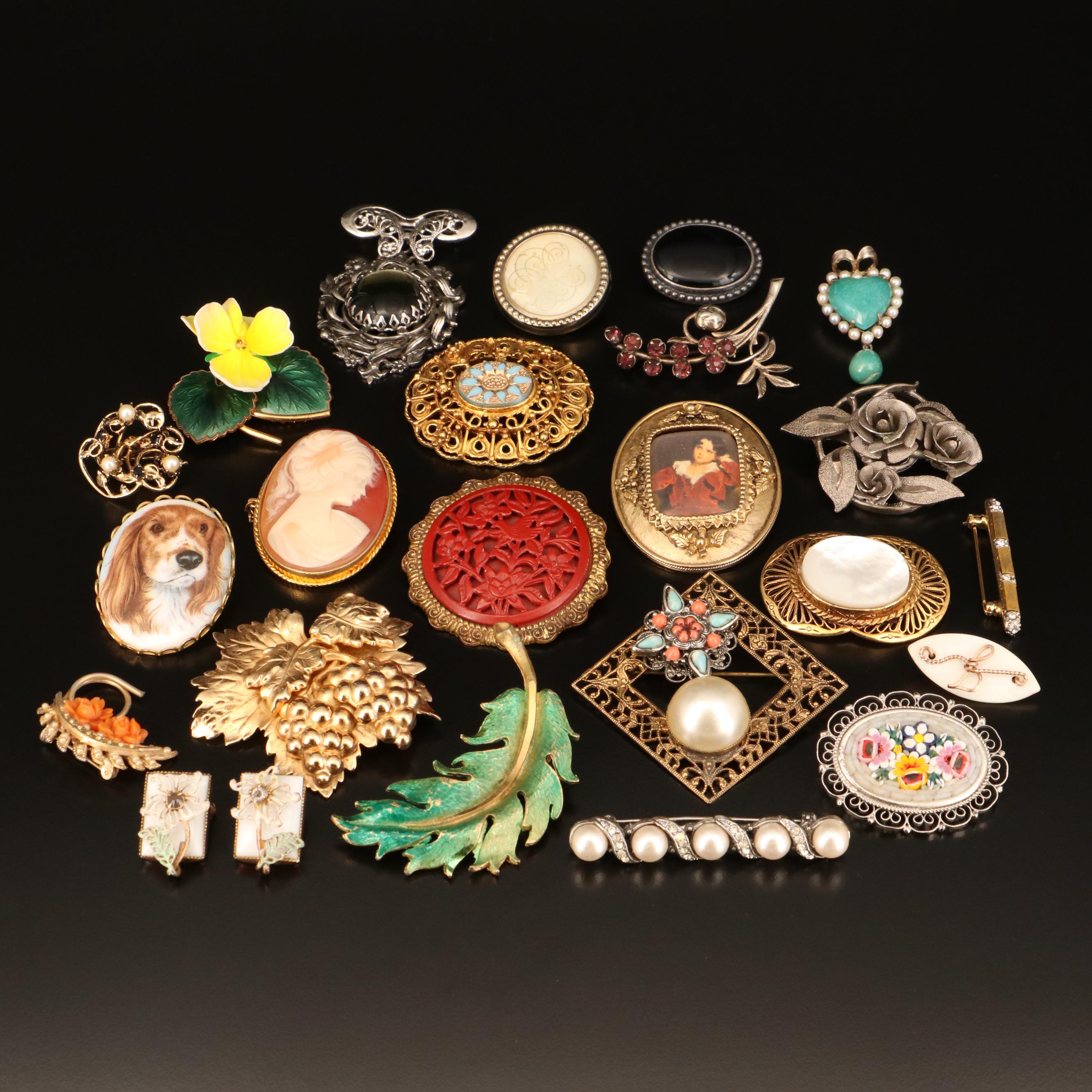 Vintage Costume Jewelry Featuring Mamselle, Napier and Sterling Heart Brooch