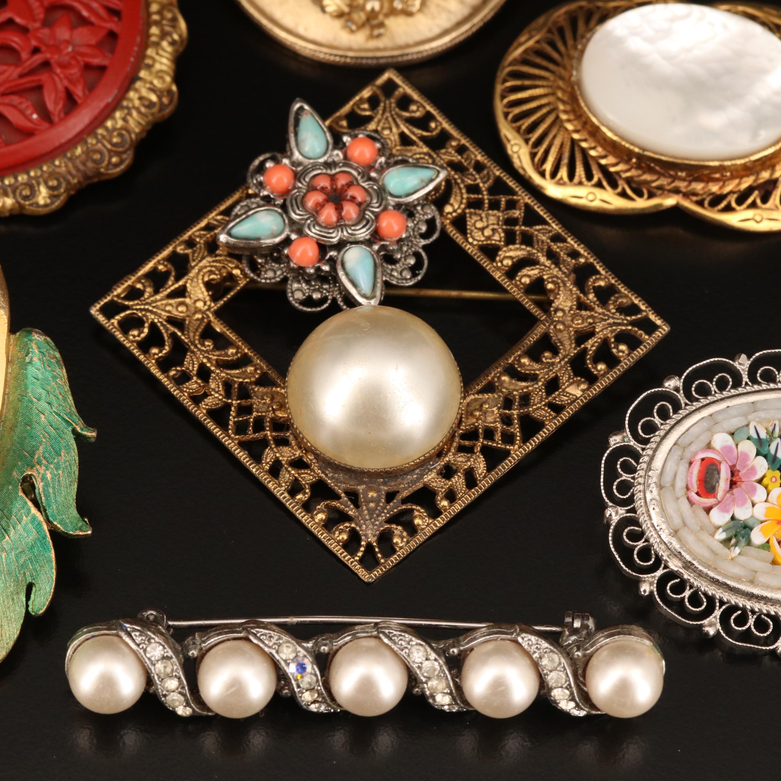 Vintage Costume Jewelry Featuring Mamselle, Napier and Sterling Heart Brooch