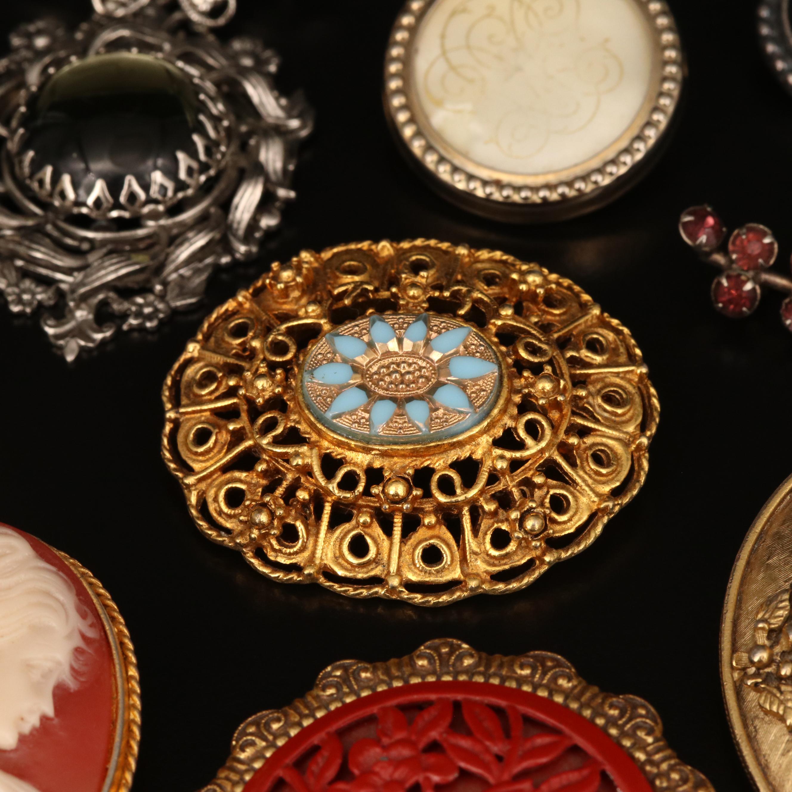 Vintage Costume Jewelry Featuring Mamselle, Napier and Sterling Heart Brooch