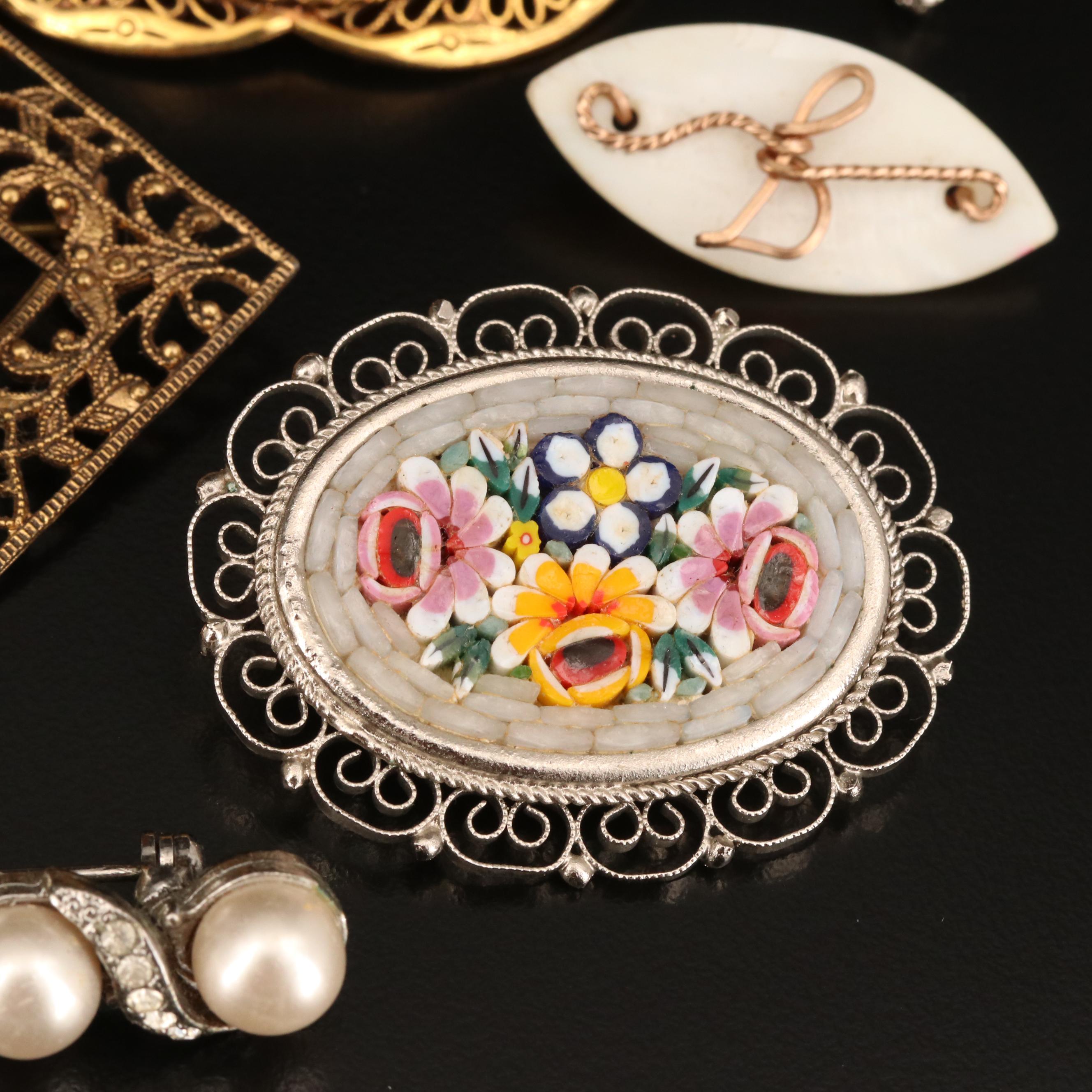 Vintage Costume Jewelry Featuring Mamselle, Napier and Sterling Heart Brooch