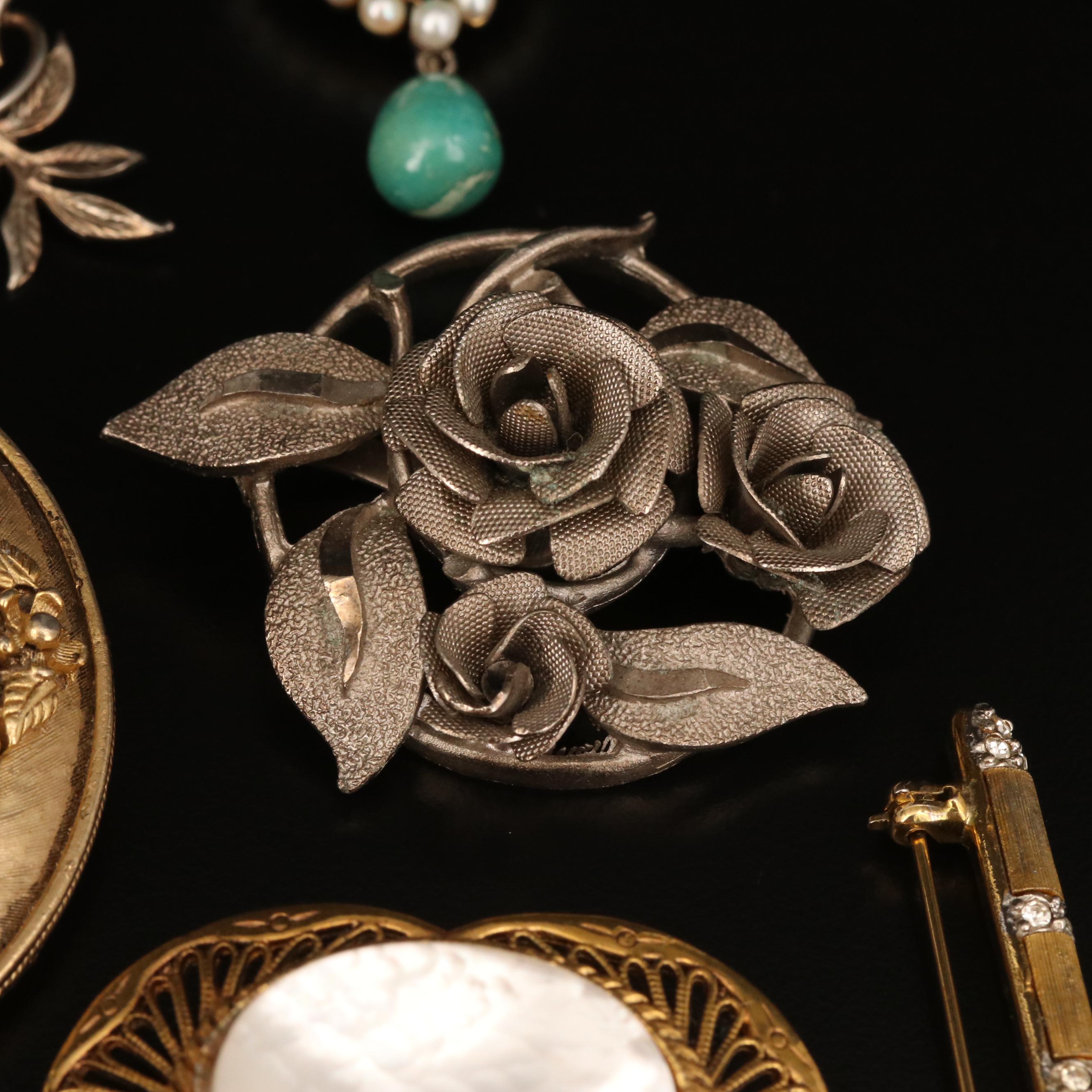 Vintage Costume Jewelry Featuring Mamselle, Napier and Sterling Heart Brooch