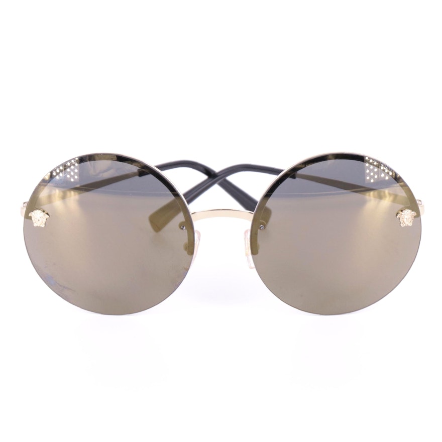 Versace Mirrored Round Lens Sunglasses