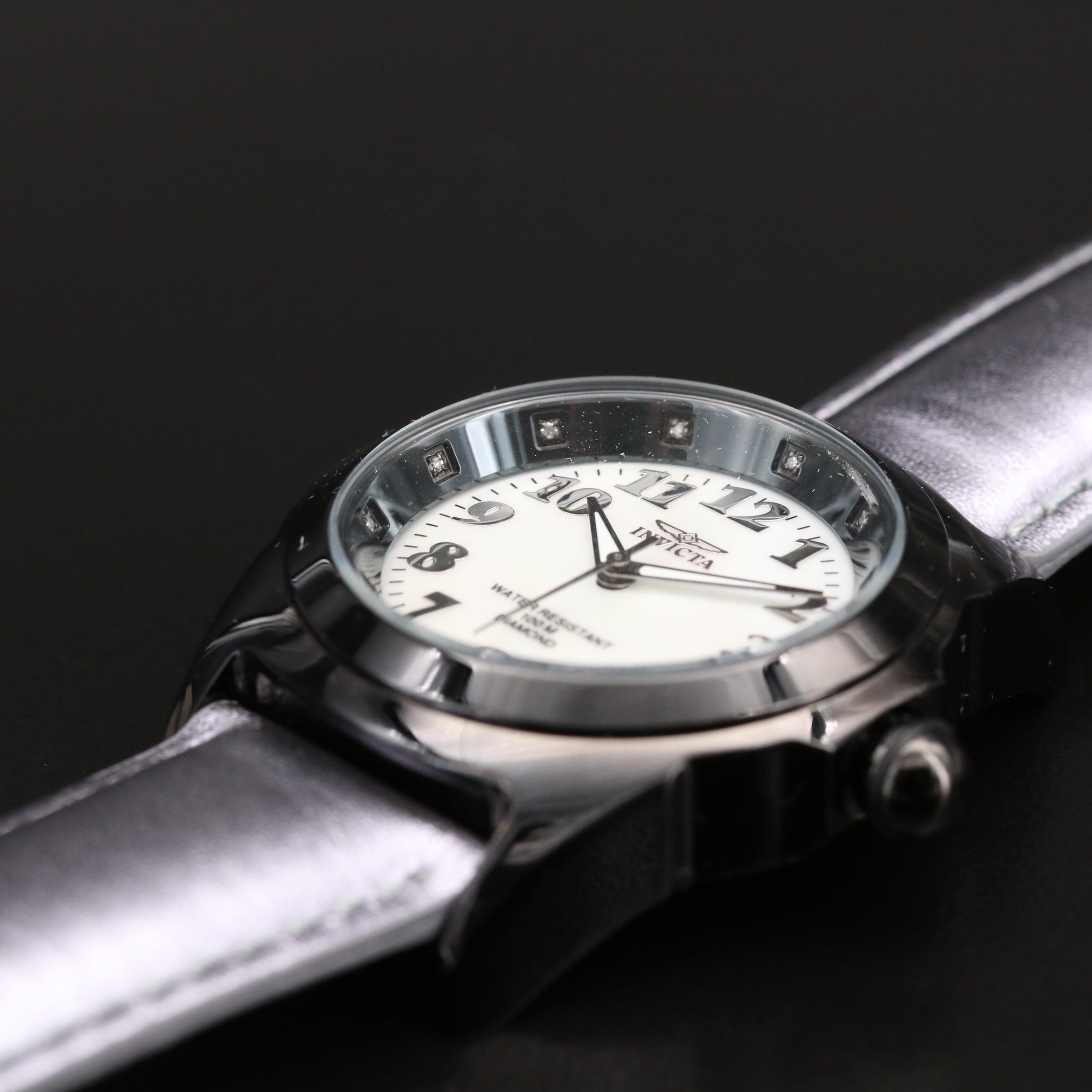 Invicta "Black Magic" Diamond and Stainless Steel Quartz Watch