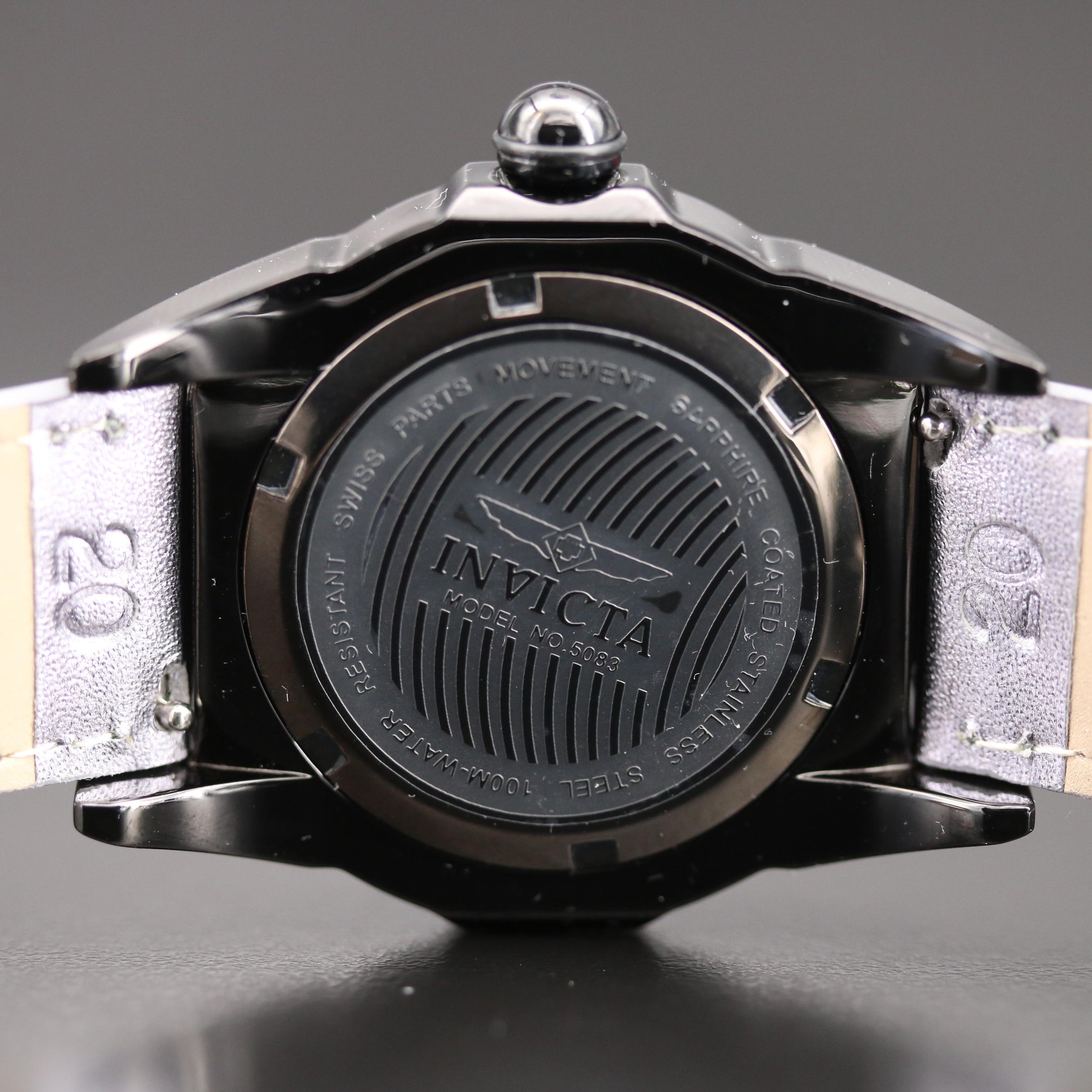 Invicta "Black Magic" Diamond and Stainless Steel Quartz Watch