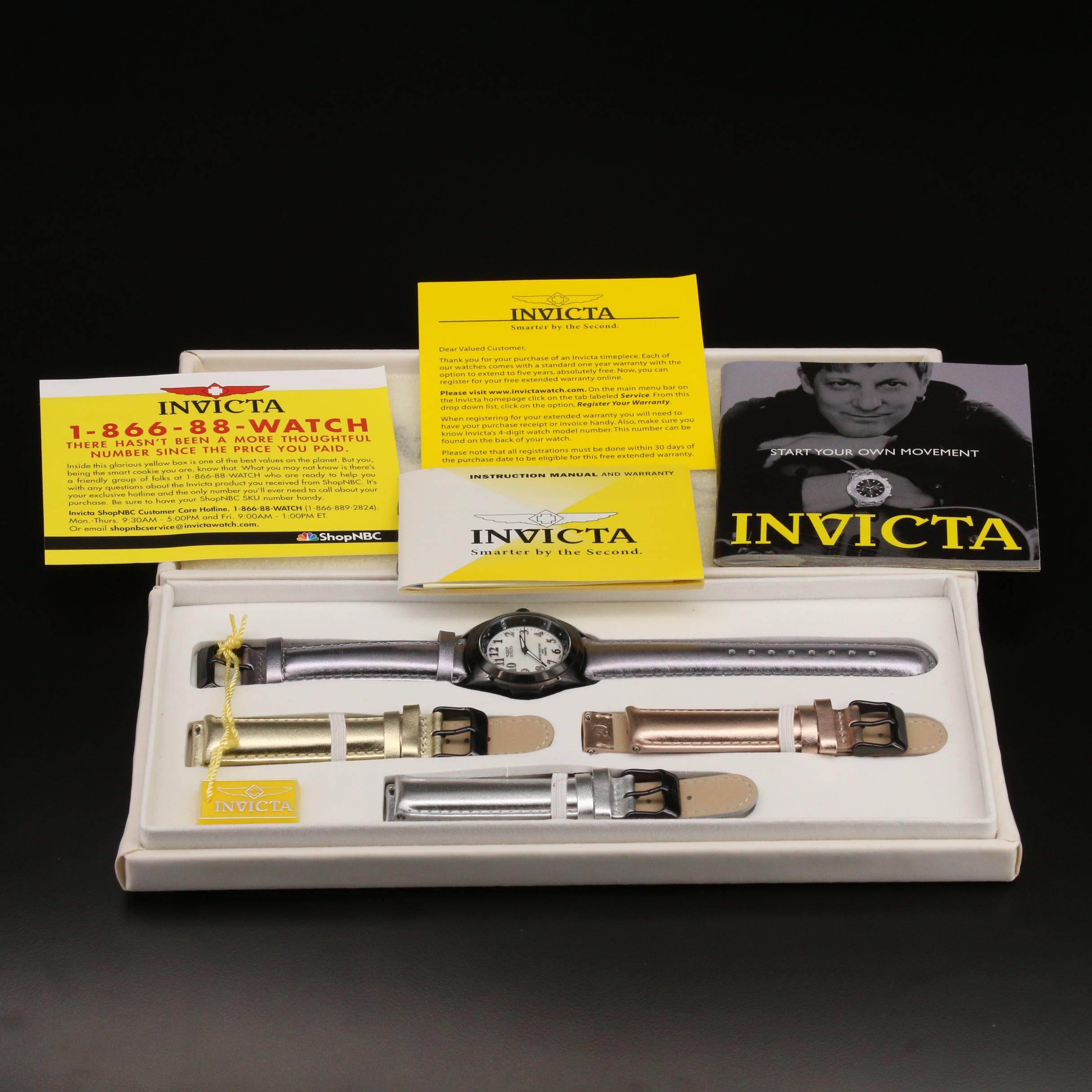 Invicta "Black Magic" Diamond and Stainless Steel Quartz Watch