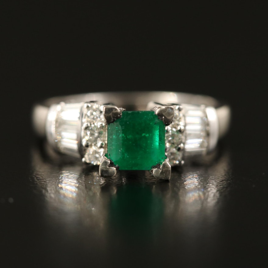 14K Emerald and Diamond Ring