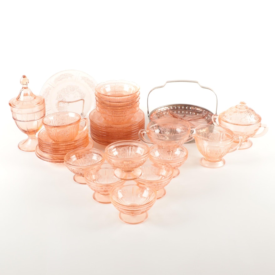 Federal "Sharon" and Other Pink Depression Glass Tableware