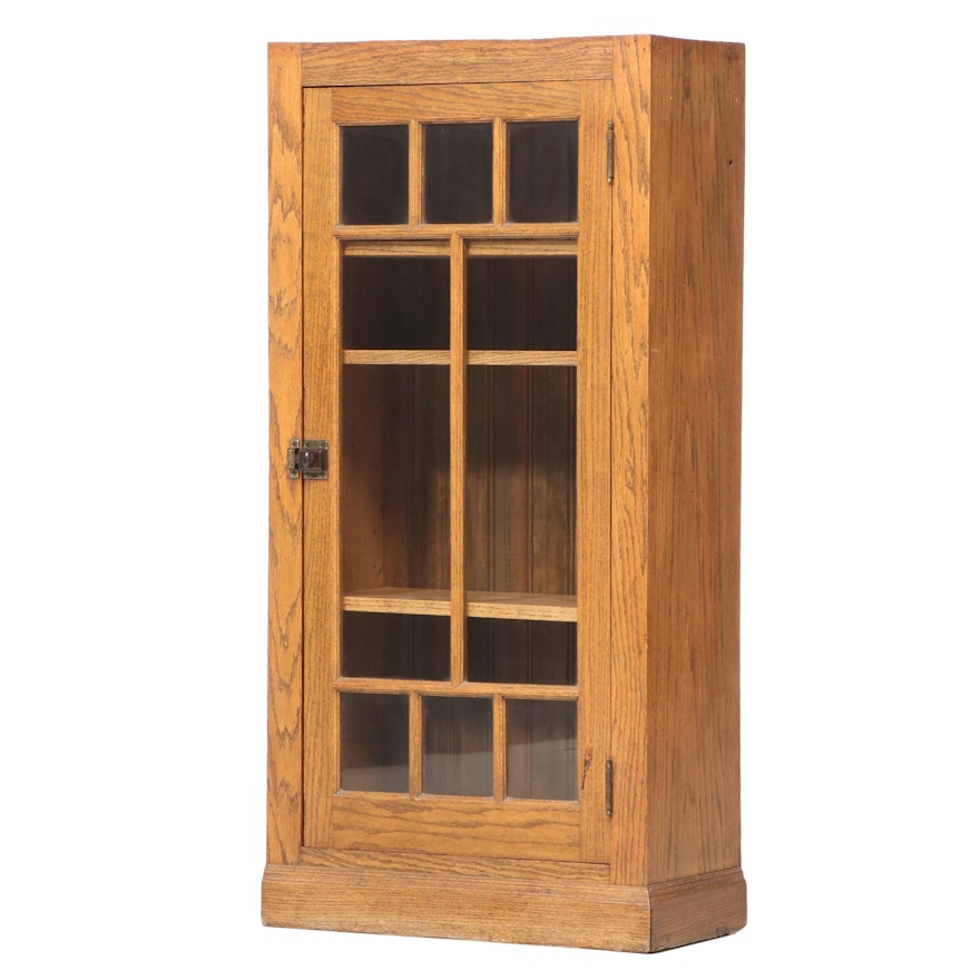 Salvaged Late Victorian Oak Built-In Cabinet, Early 20th Century