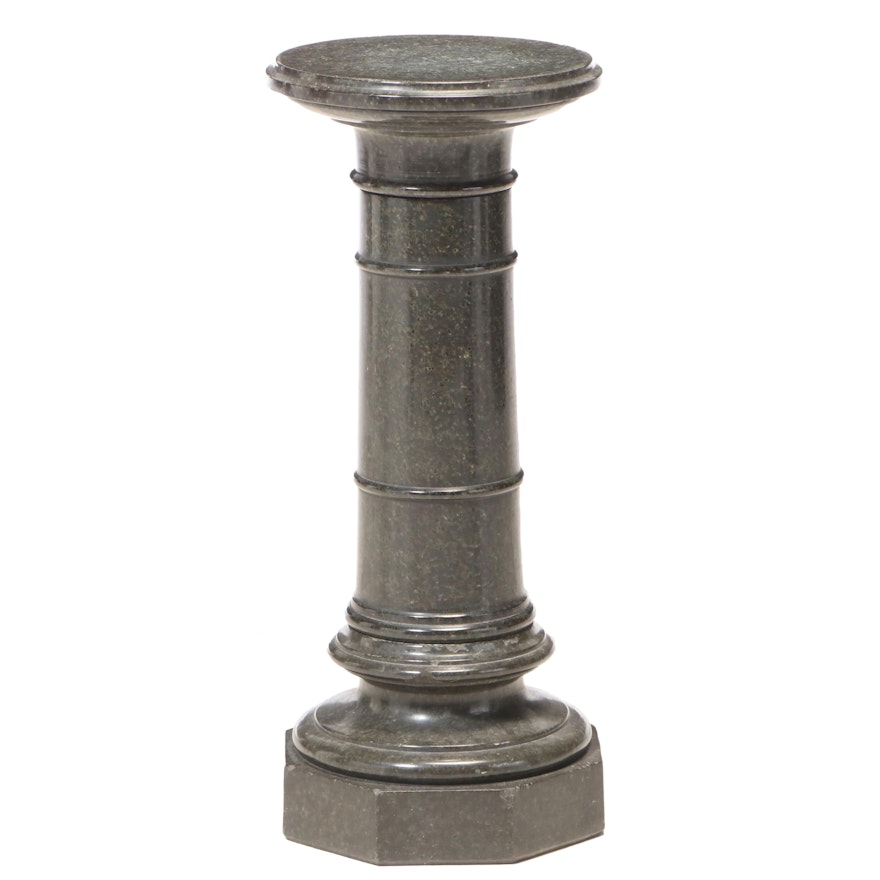 Green Marble Pedestal Stand, Early 20th Century