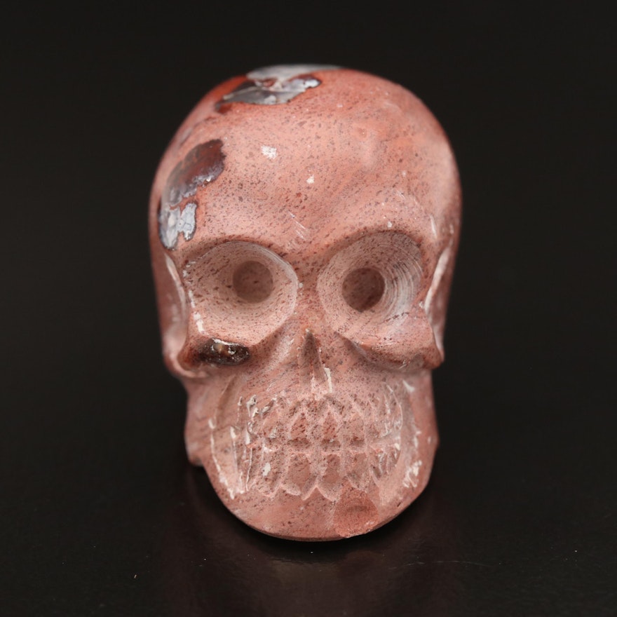 Carved Boulder Opal Skull