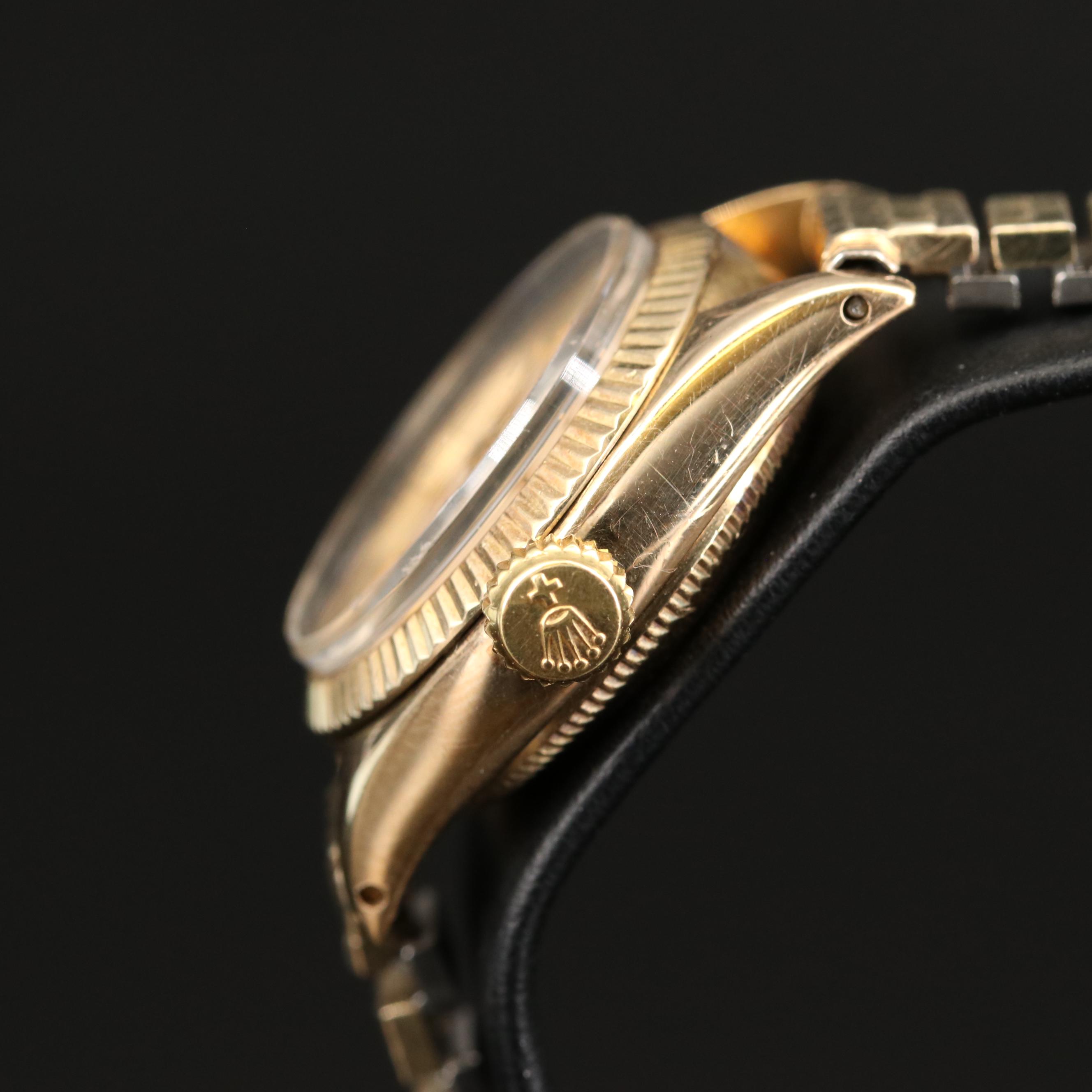 1956 Rolex Oyster Perpetual 6509 14K Gold Automatic Watch