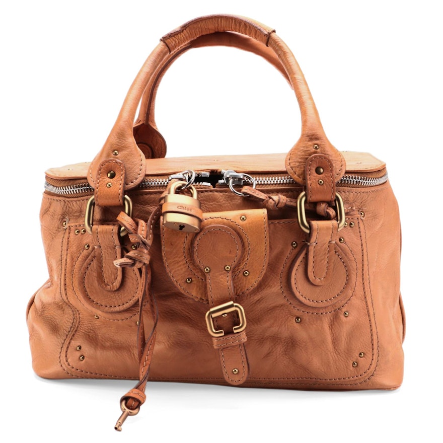 Chloé Paddington Vanity Bag in Saddle Brown Calfskin Leather