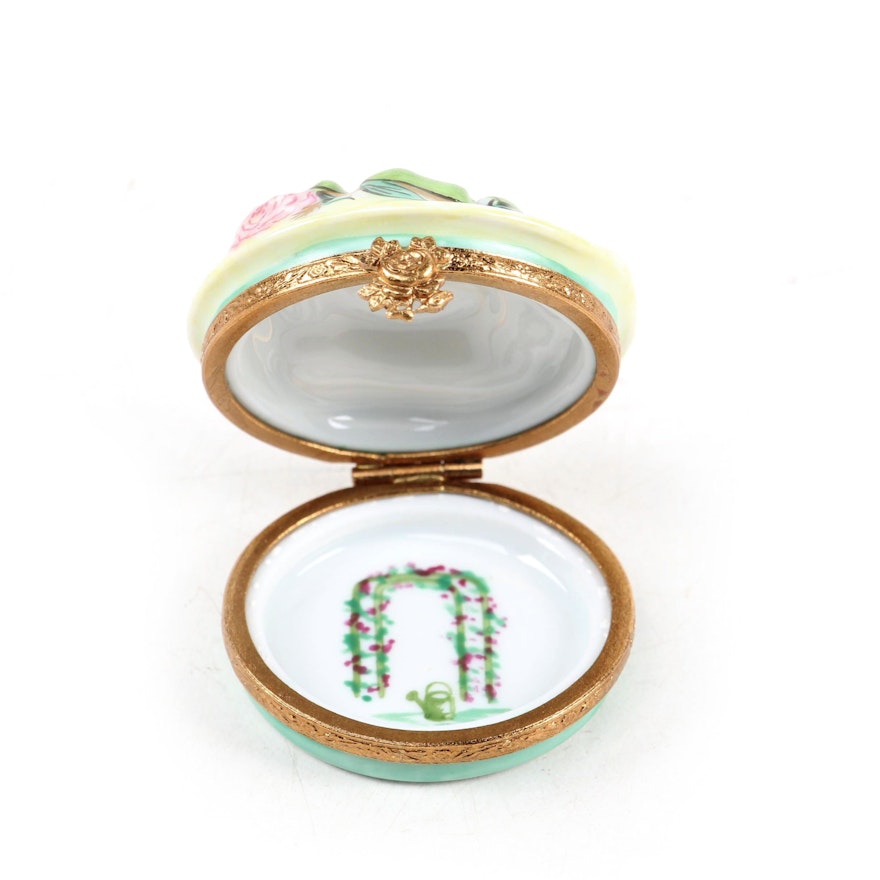 Hand-Painted Hat Form Porcelain Limoges Box