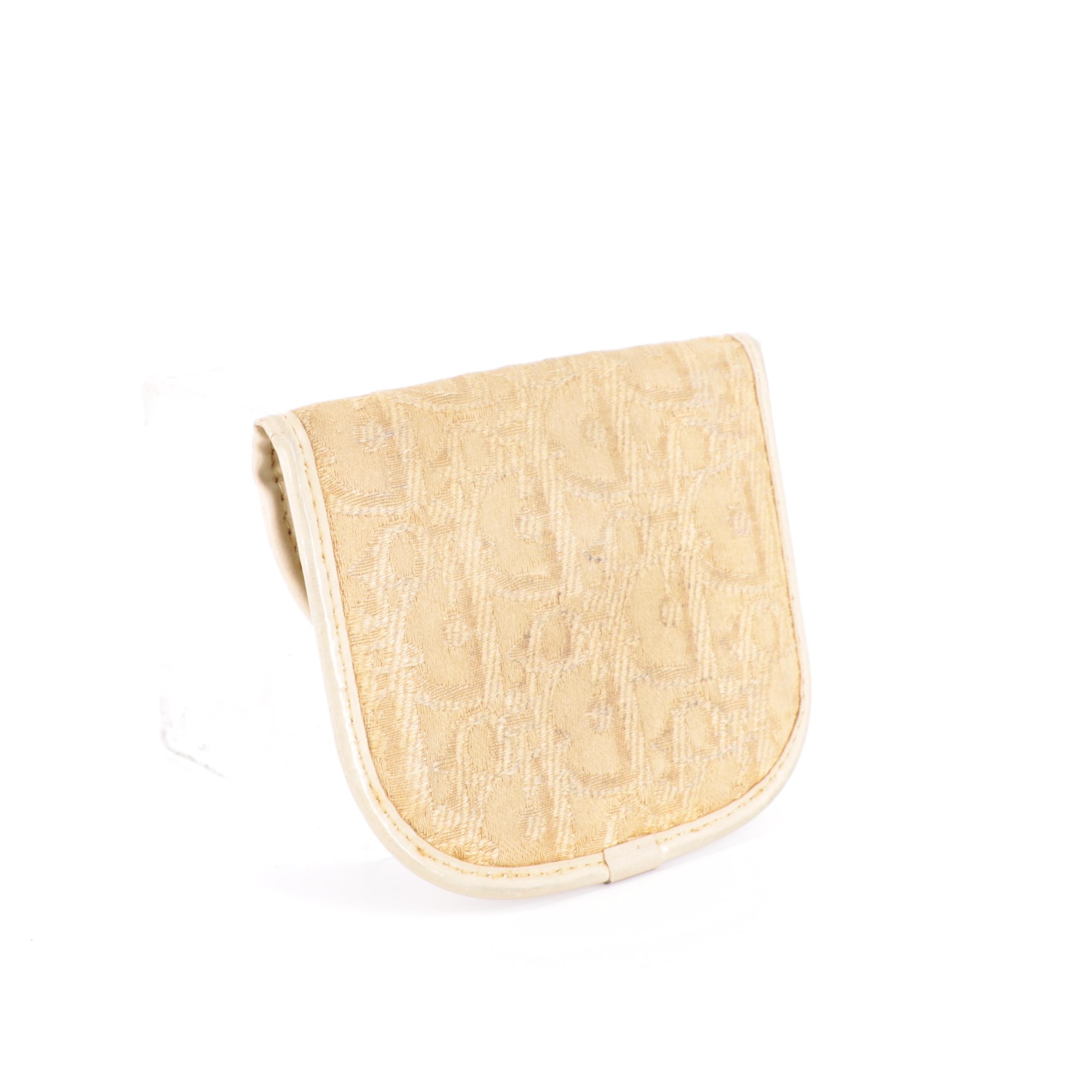 Christian Dior Flap Coin Purse in Beige Diorissimo Monogram Canvas